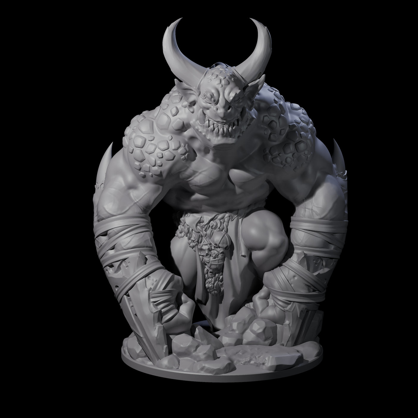 Thunderous Demon Lord Miniature for Dungeons and Dragons, Pathfinder or other TTRPGs