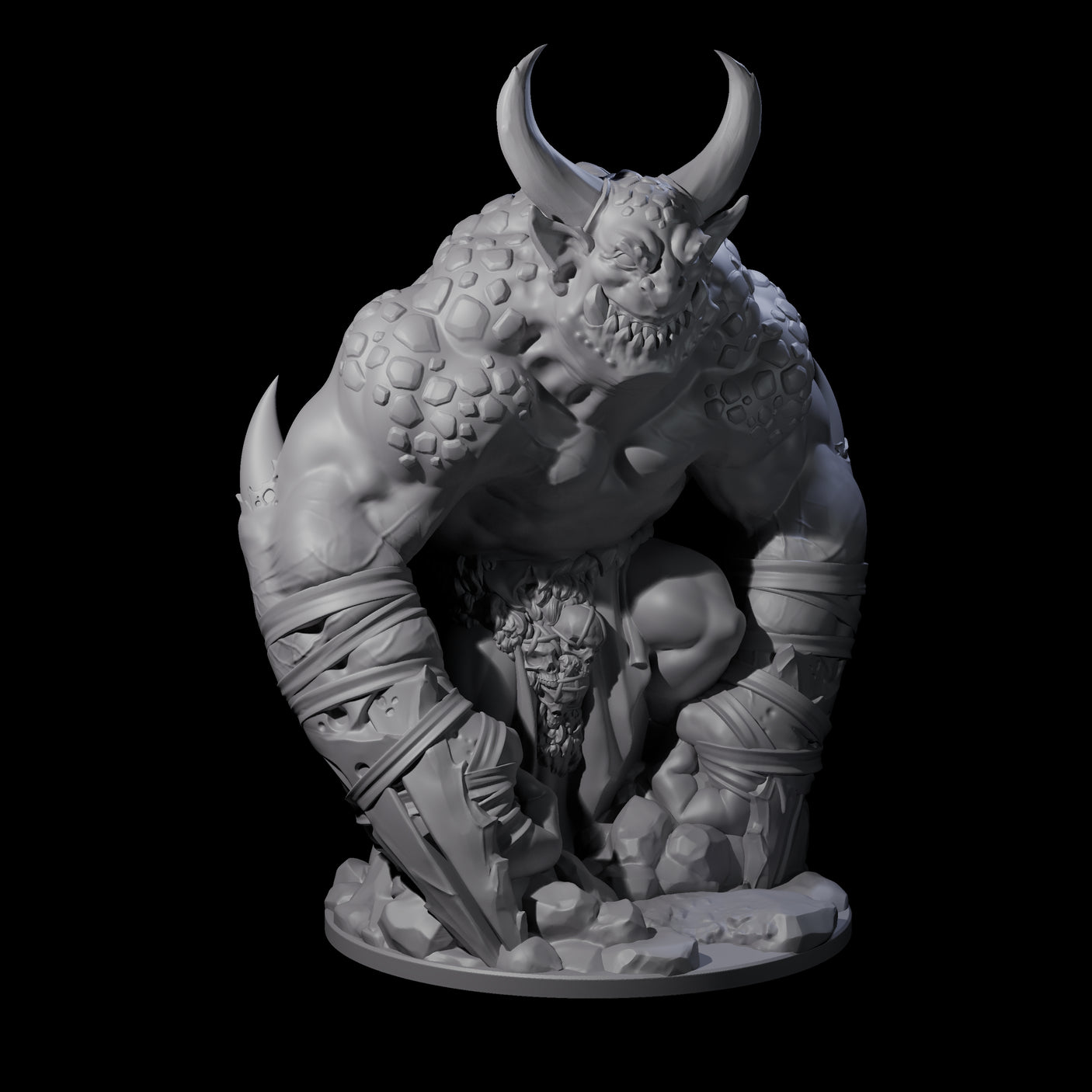 Thunderous Demon Lord Miniature for Dungeons and Dragons, Pathfinder or other TTRPGs