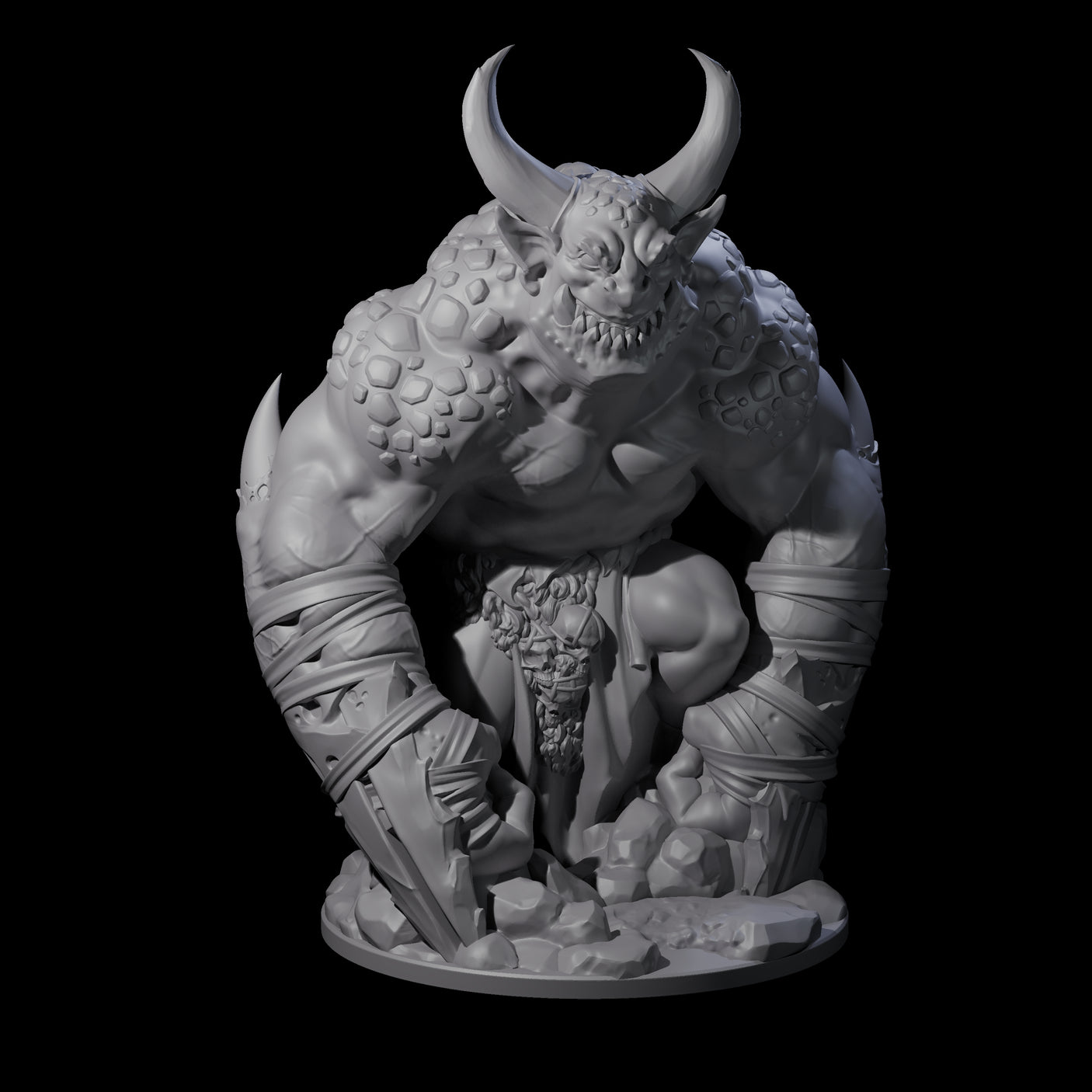 Thunderous Demon Lord Miniature for Dungeons and Dragons, Pathfinder or other TTRPGs