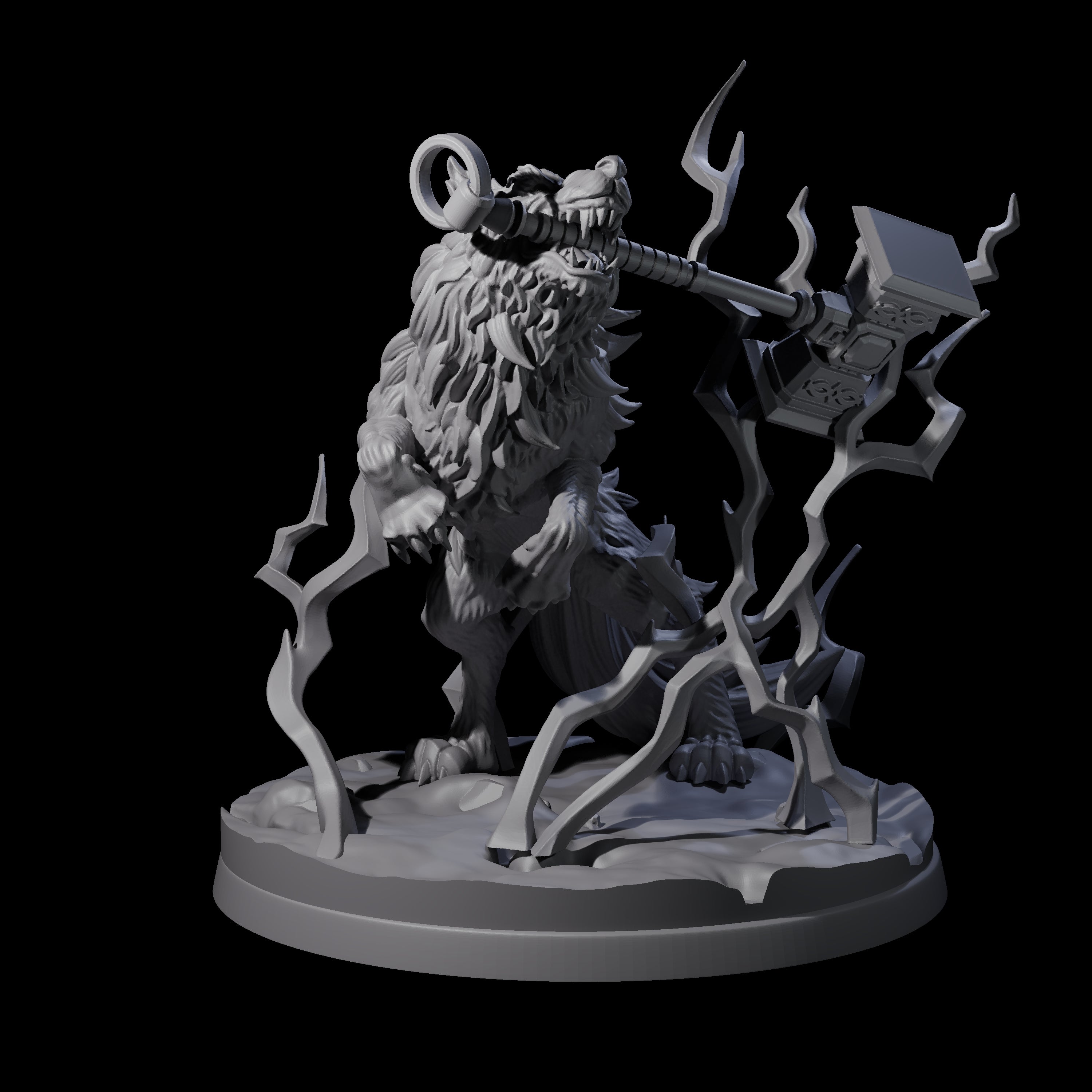Thunderous Nordic Wolf Miniature for Dungeons and Dragons, Pathfinder or other TTRPGs