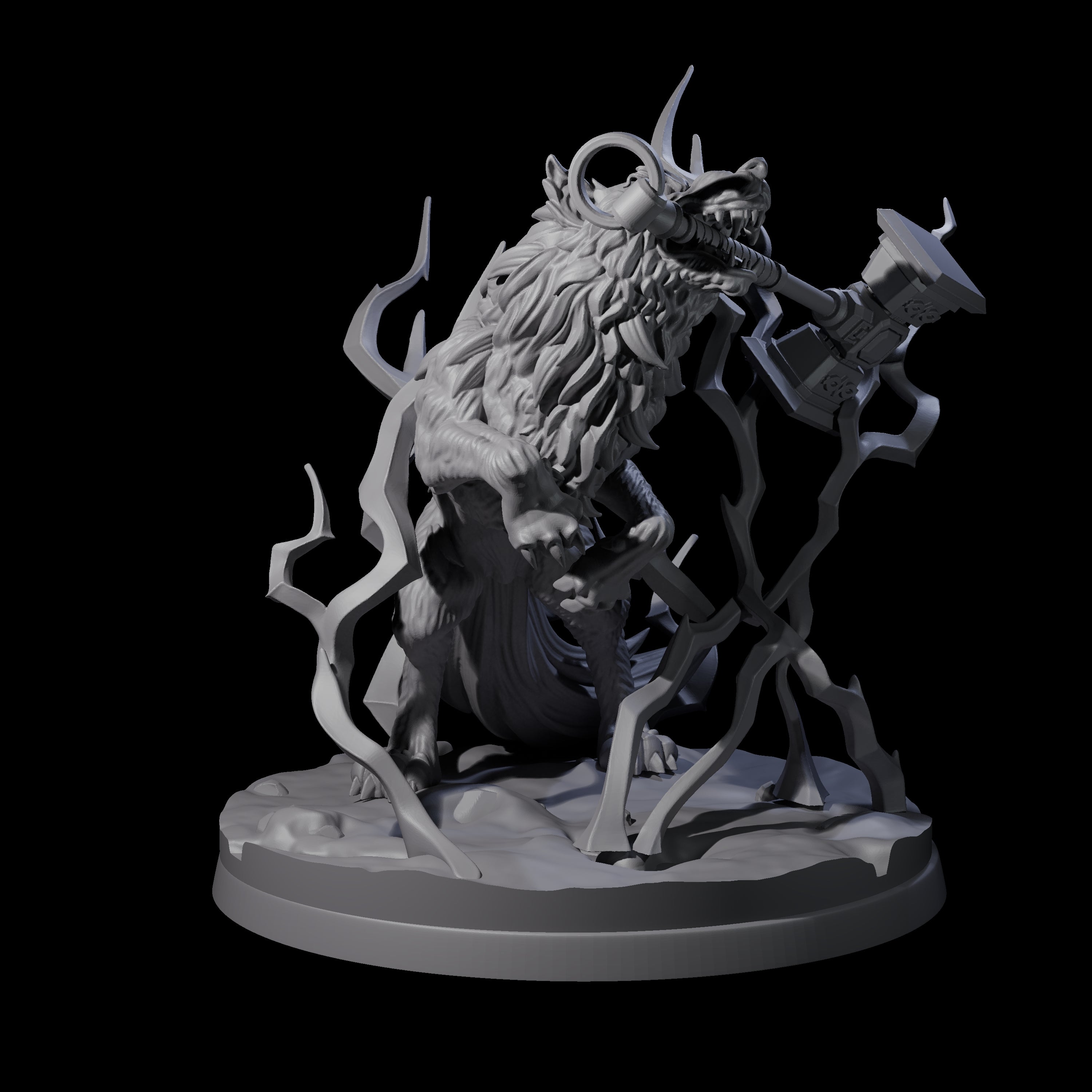 Thunderous Nordic Wolf Miniature for Dungeons and Dragons, Pathfinder or other TTRPGs