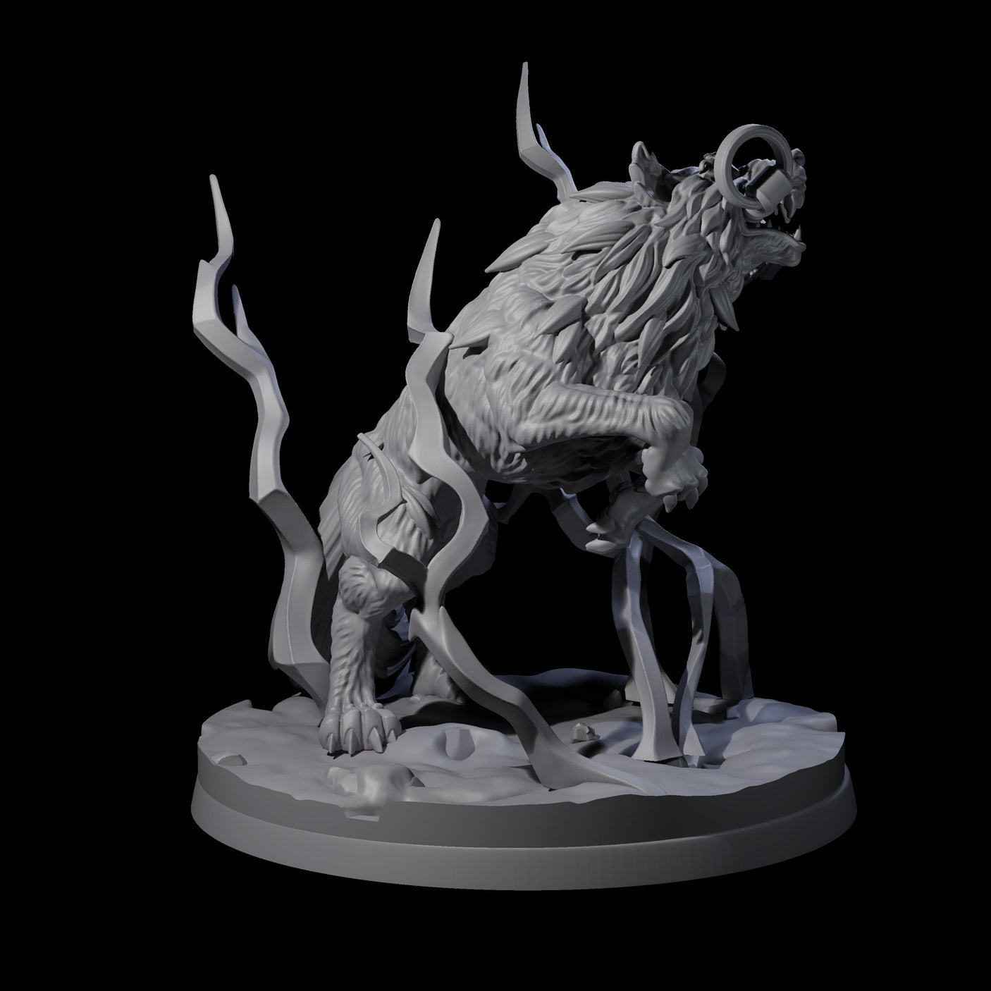 Thunderous Nordic Wolf Miniature for Dungeons and Dragons, Pathfinder or other TTRPGs