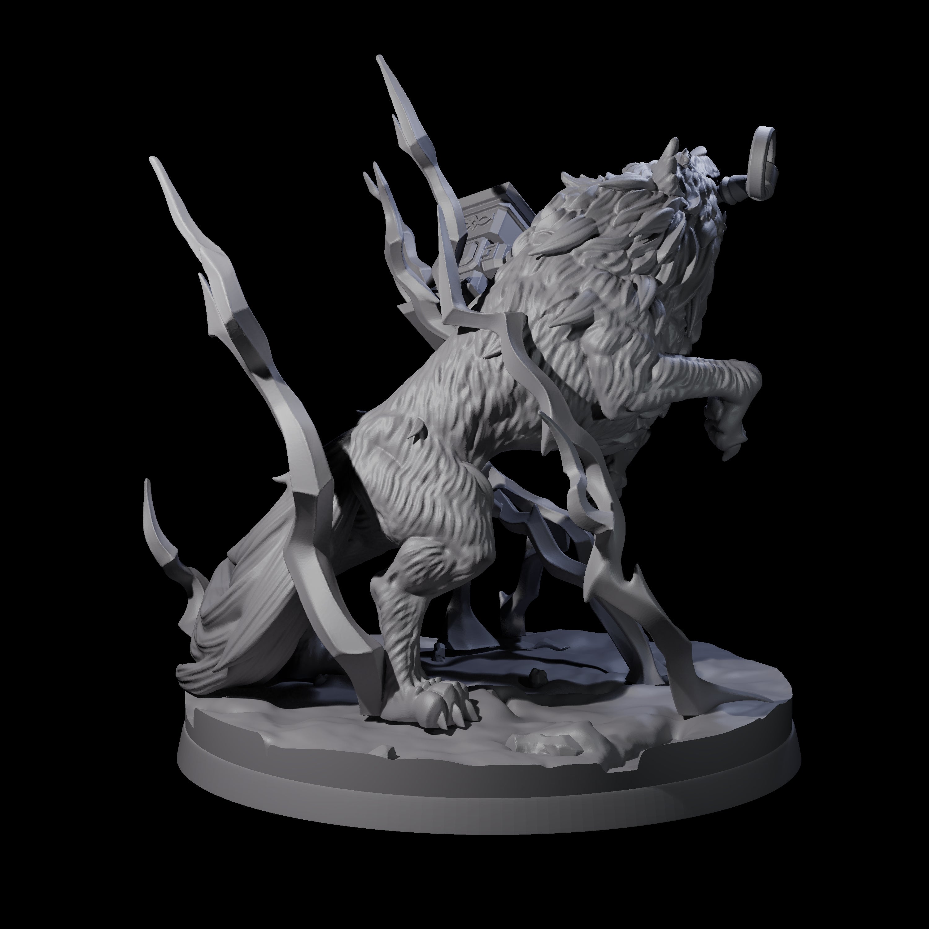 Thunderous Nordic Wolf Miniature for Dungeons and Dragons, Pathfinder or other TTRPGs