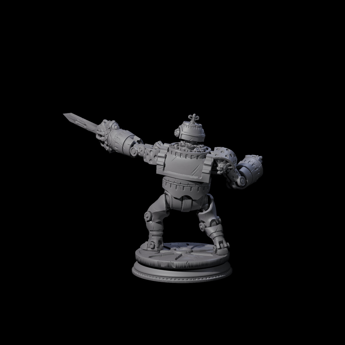 Ticking Clockwork Soldier A Miniature for Dungeons and Dragons, Pathfinder or other TTRPGs