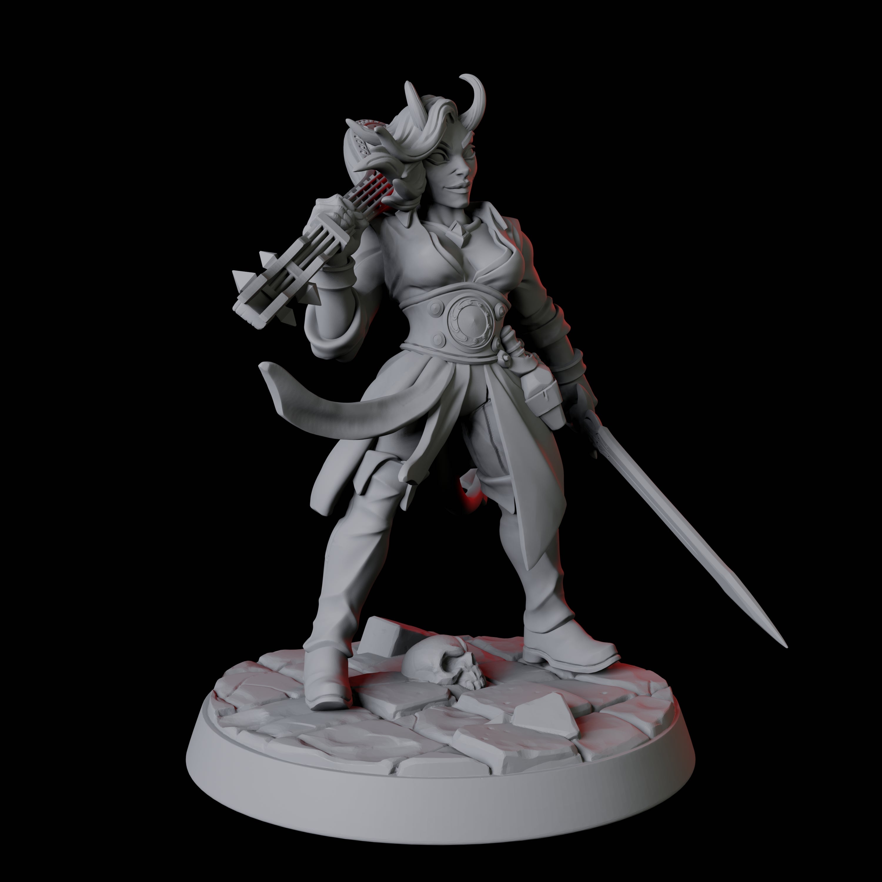 Tiefling Bard E Miniature for Dungeons and Dragons, Pathfinder or other TTRPGs