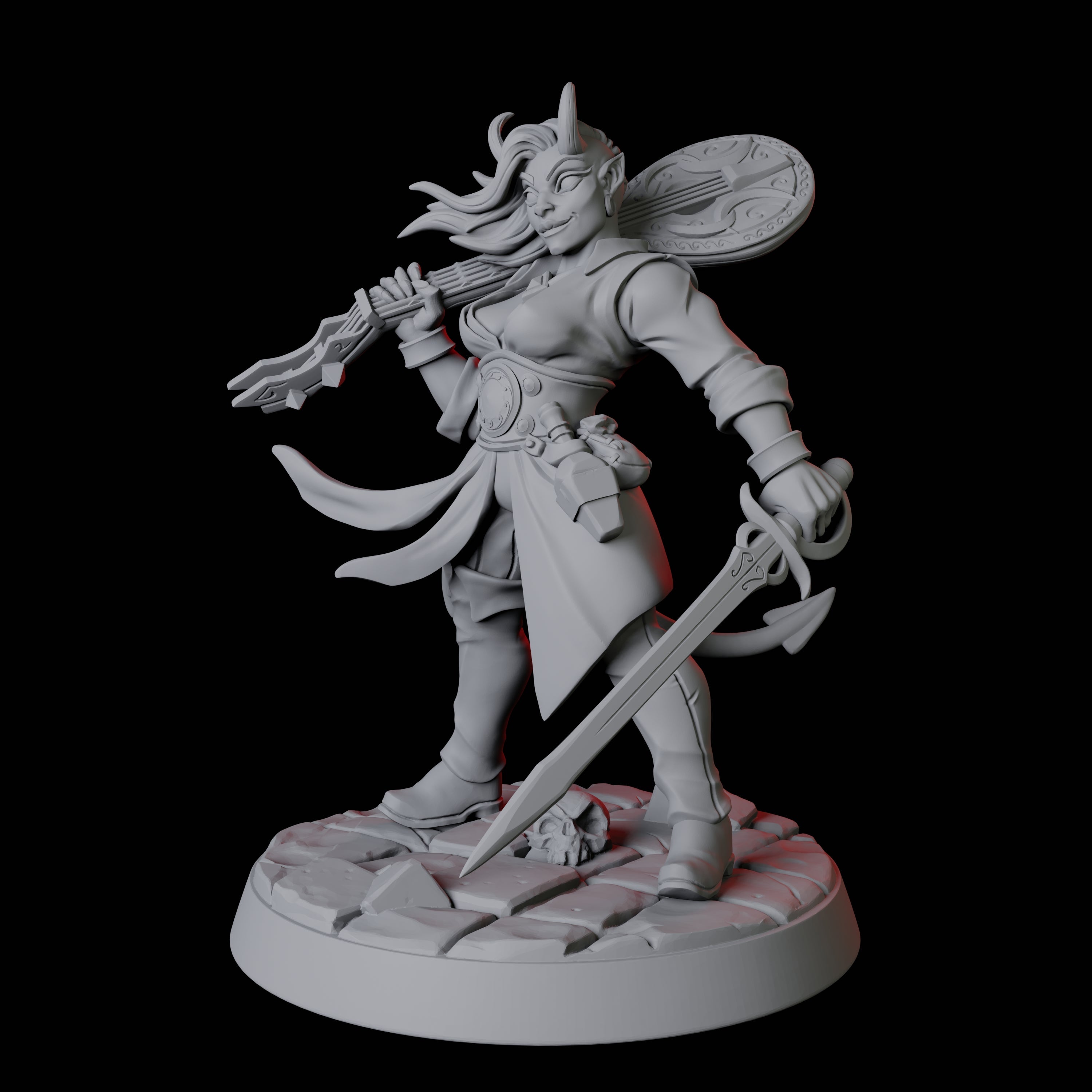 Tiefling Bard E Miniature for Dungeons and Dragons, Pathfinder or other TTRPGs