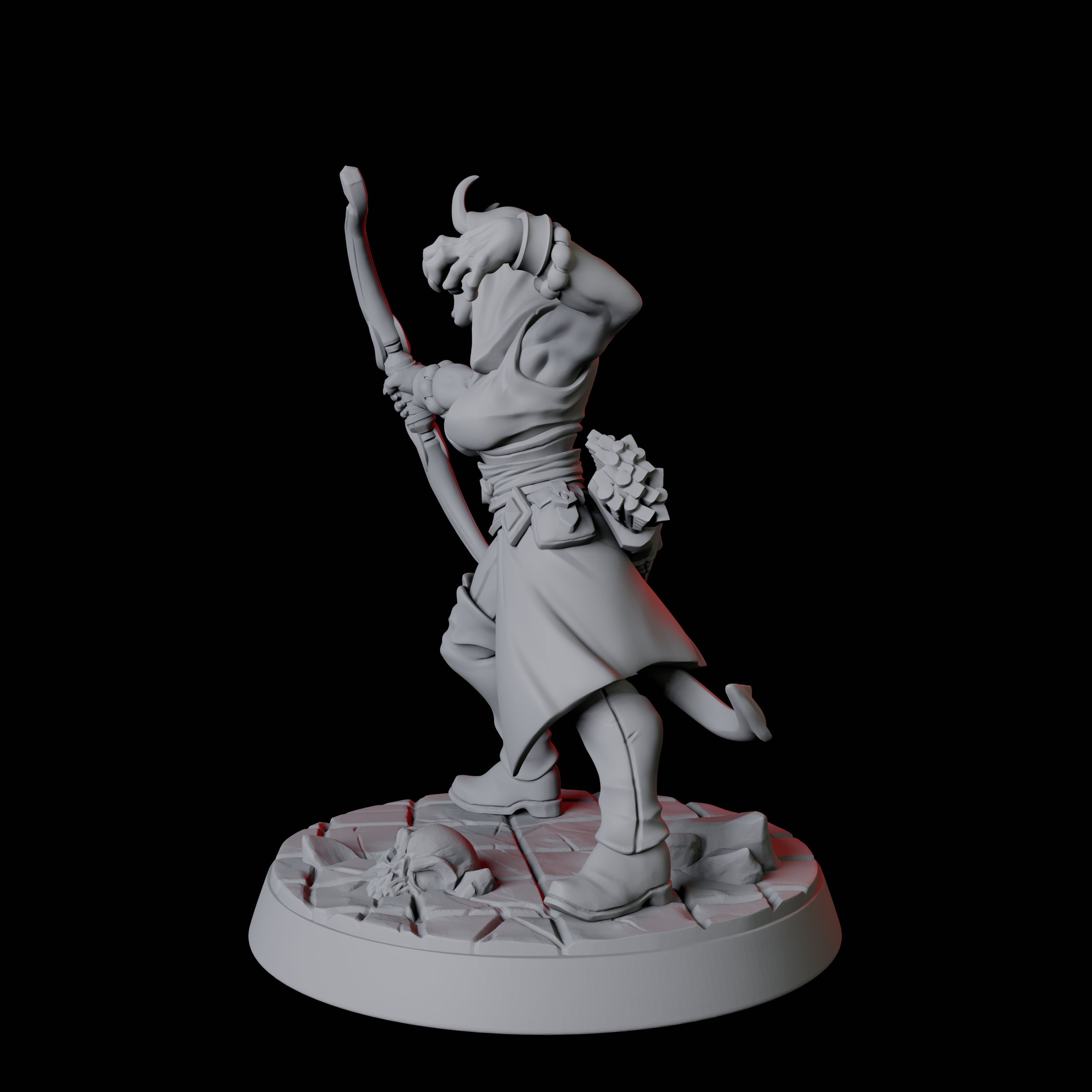Tiefling Fighter F Miniature for Dungeons and Dragons, Pathfinder or other TTRPGs