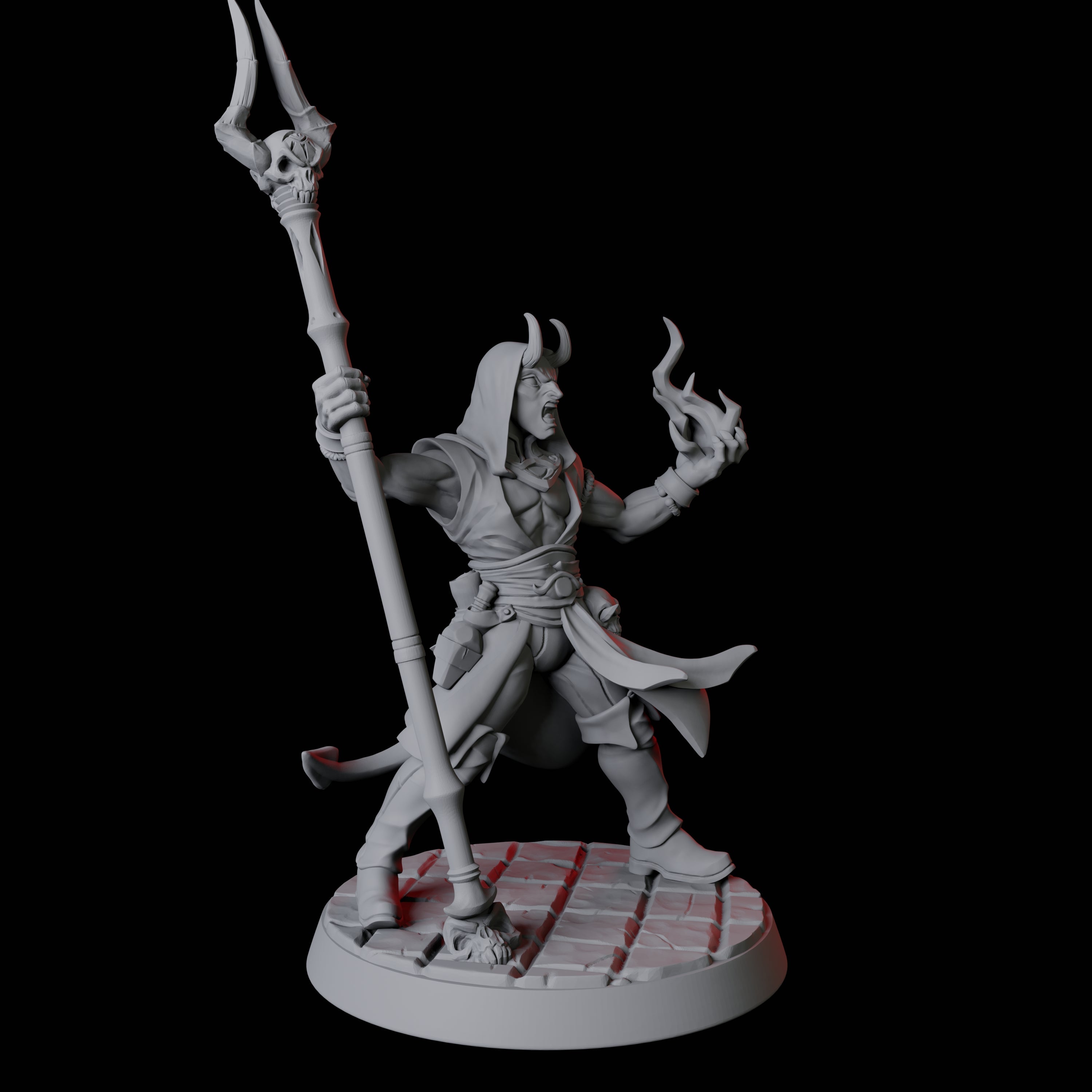 Tiefling Magic Caster C Miniature for Dungeons and Dragons, Pathfinder or other TTRPGs
