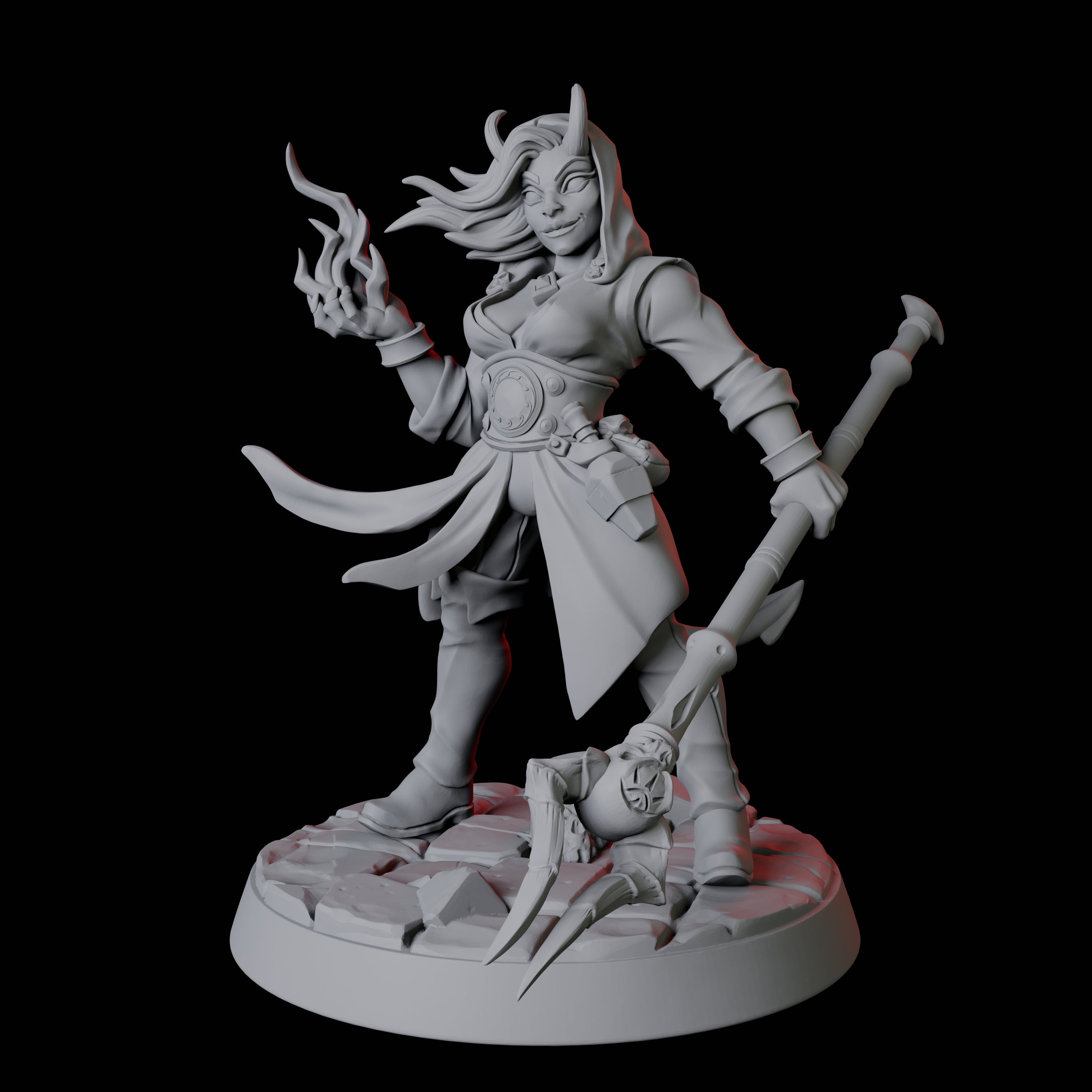 Tiefling Magic Caster E Miniature for Dungeons and Dragons, Pathfinder or other TTRPGs