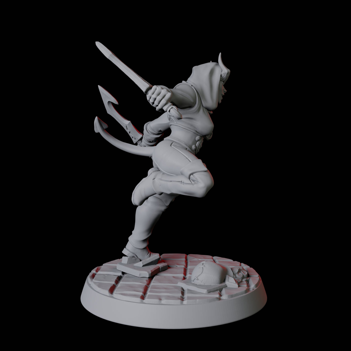 Tiefling Rogue D Miniature for Dungeons and Dragons, Pathfinder or other TTRPGs