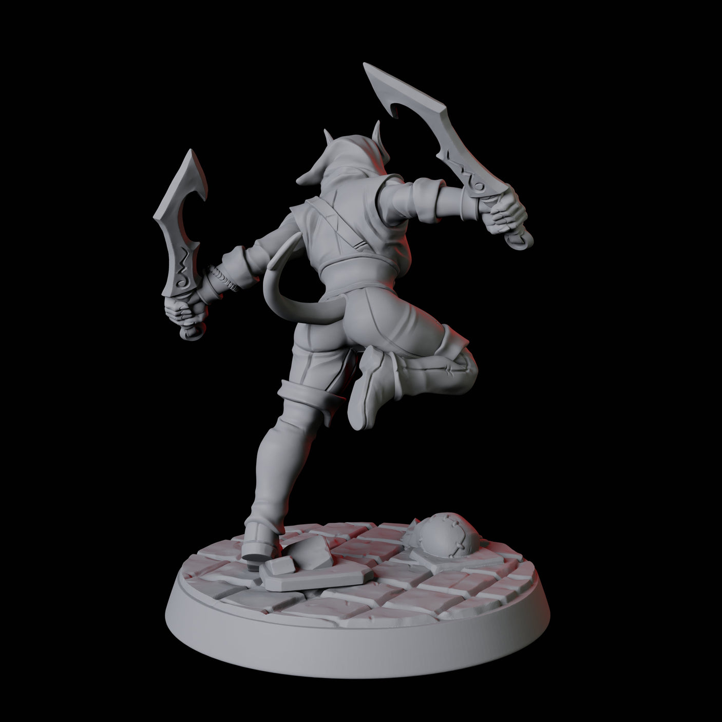 Tiefling Rogue D Miniature for Dungeons and Dragons, Pathfinder or other TTRPGs