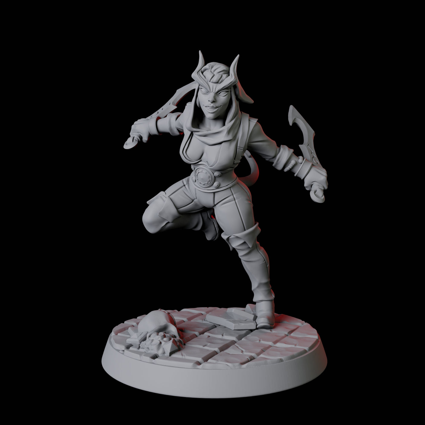 Tiefling Rogue D Miniature for Dungeons and Dragons, Pathfinder or other TTRPGs