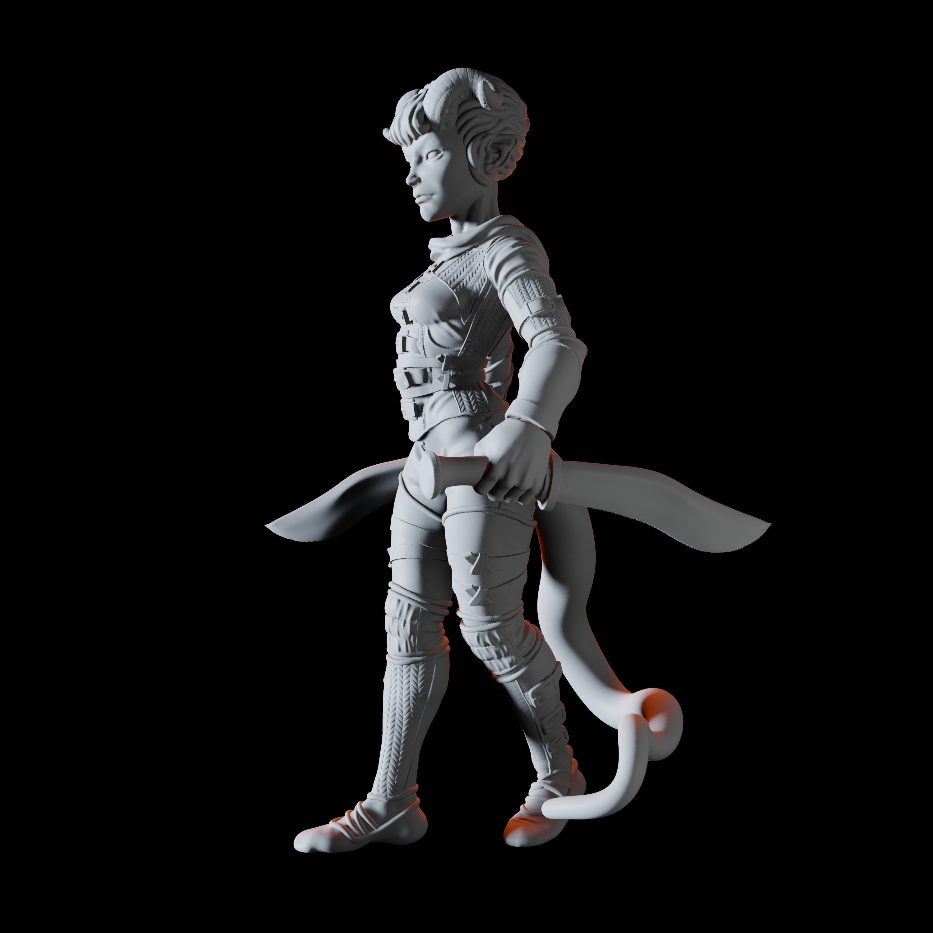 Female Tiefling Rogue Miniature for Dungeons and Dragons - Myth Forged