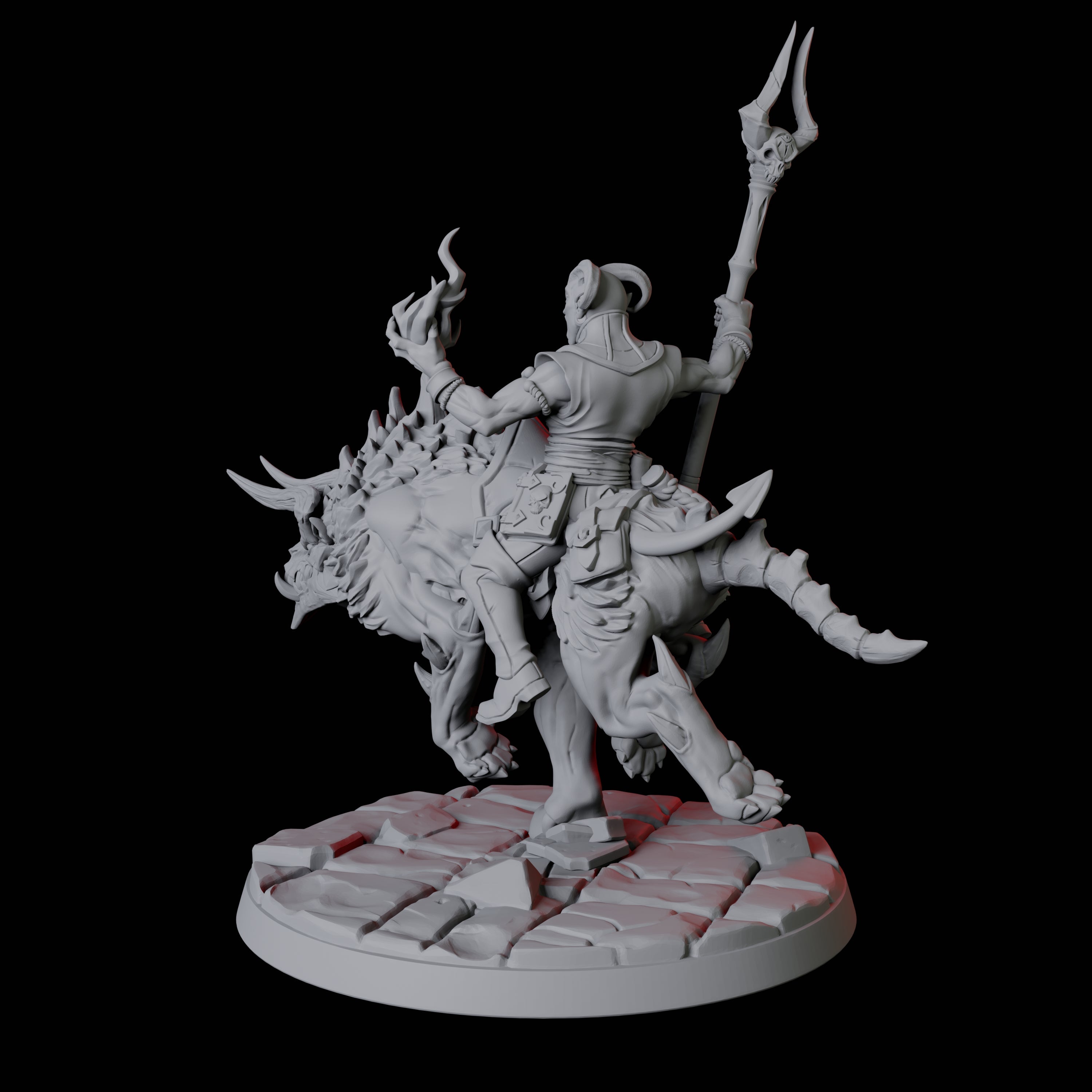 Tiefling Trickster on Hell Hound D Miniature for Dungeons and Dragons, Pathfinder or other TTRPGs