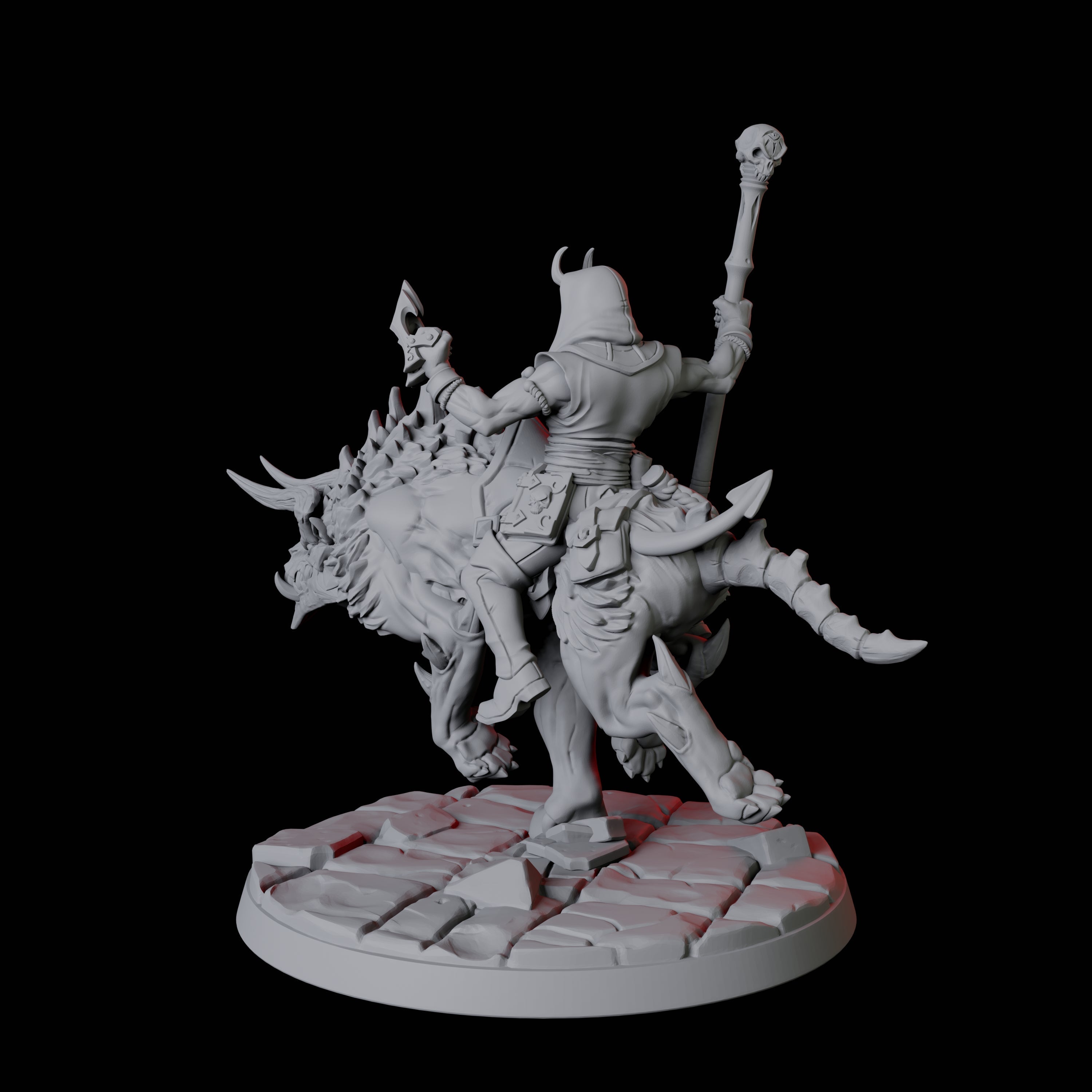 Tiefling Trickster on Hell Hound D Miniature for Dungeons and Dragons, Pathfinder or other TTRPGs