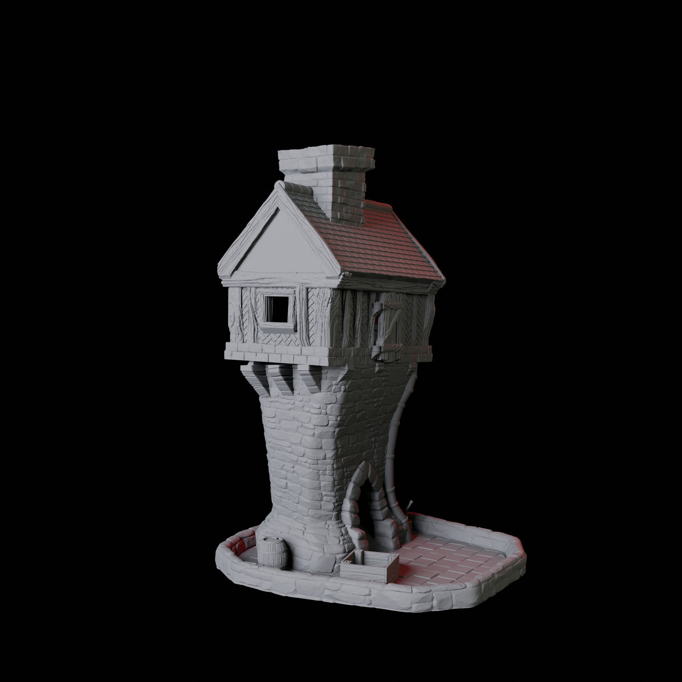Tiled Cottage Dice Tower Miniature for Dungeons and Dragons, Pathfinder or other TTRPGs