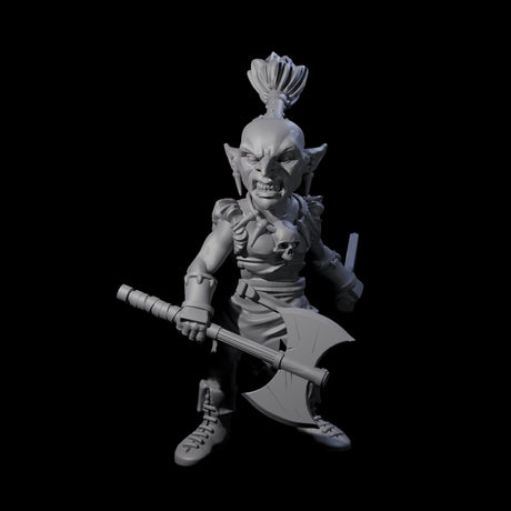 Tooled Up Goblin Barbarian Miniature for Dungeons and Dragons, Pathfinder or other TTRPGs