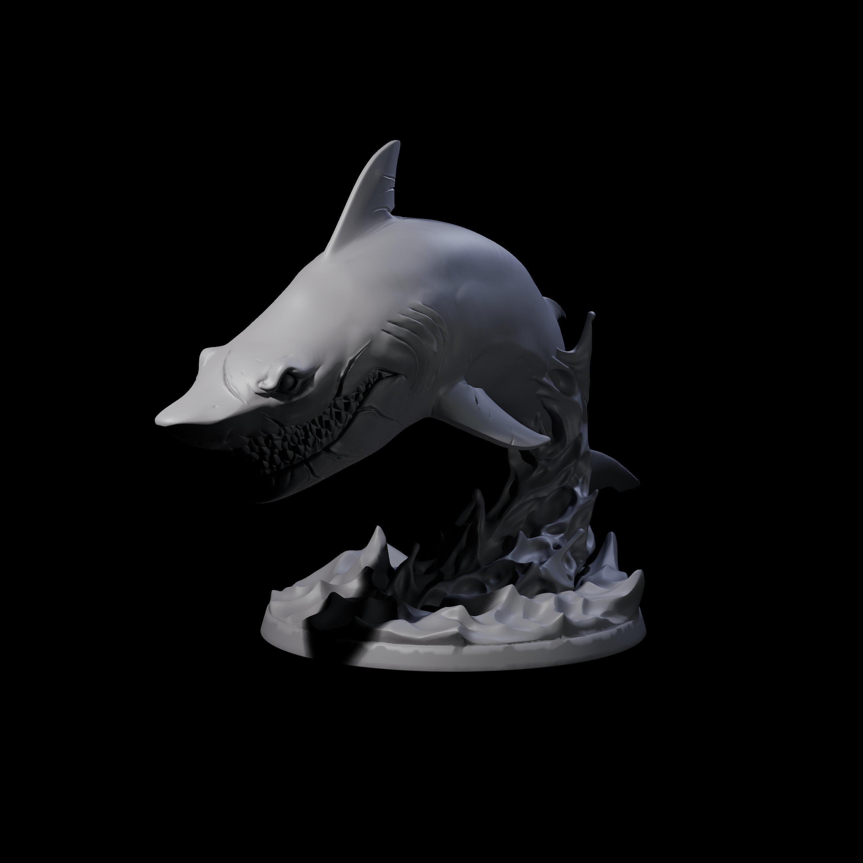 Toothy Giant Shark A Miniature for Dungeons and Dragons, Pathfinder or other TTRPGs