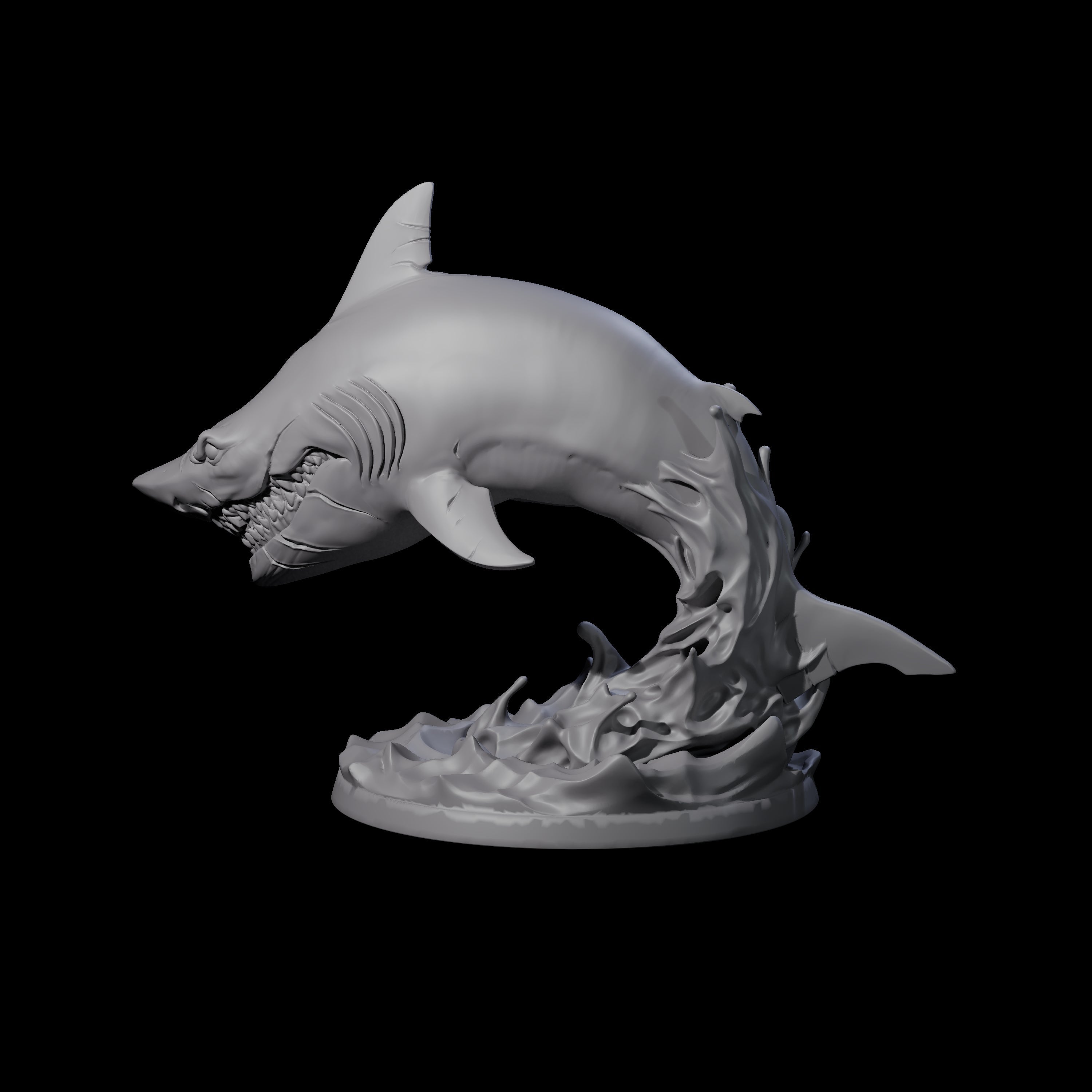 Toothy Giant Shark A Miniature for Dungeons and Dragons, Pathfinder or other TTRPGs