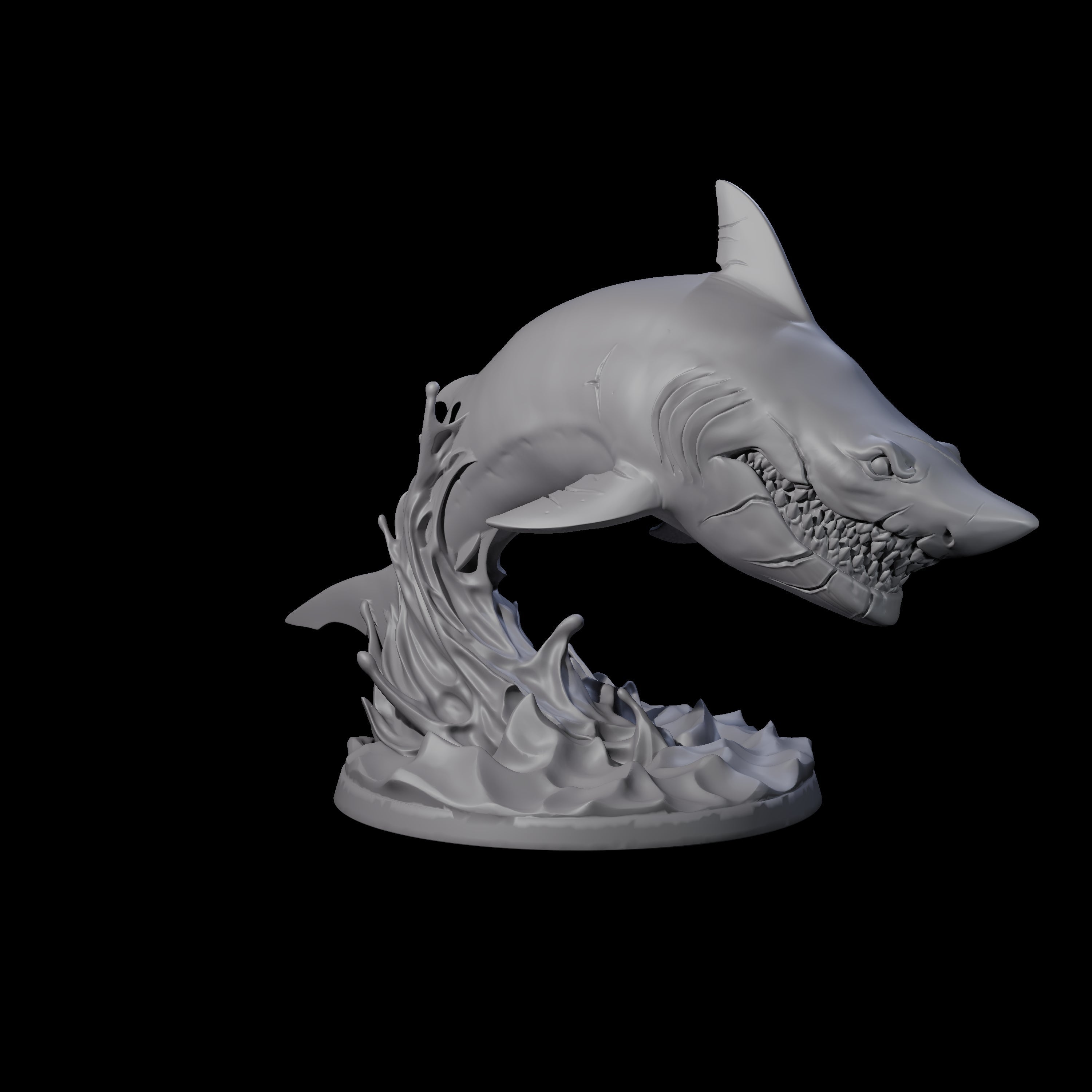 Toothy Giant Shark A Miniature for Dungeons and Dragons, Pathfinder or other TTRPGs