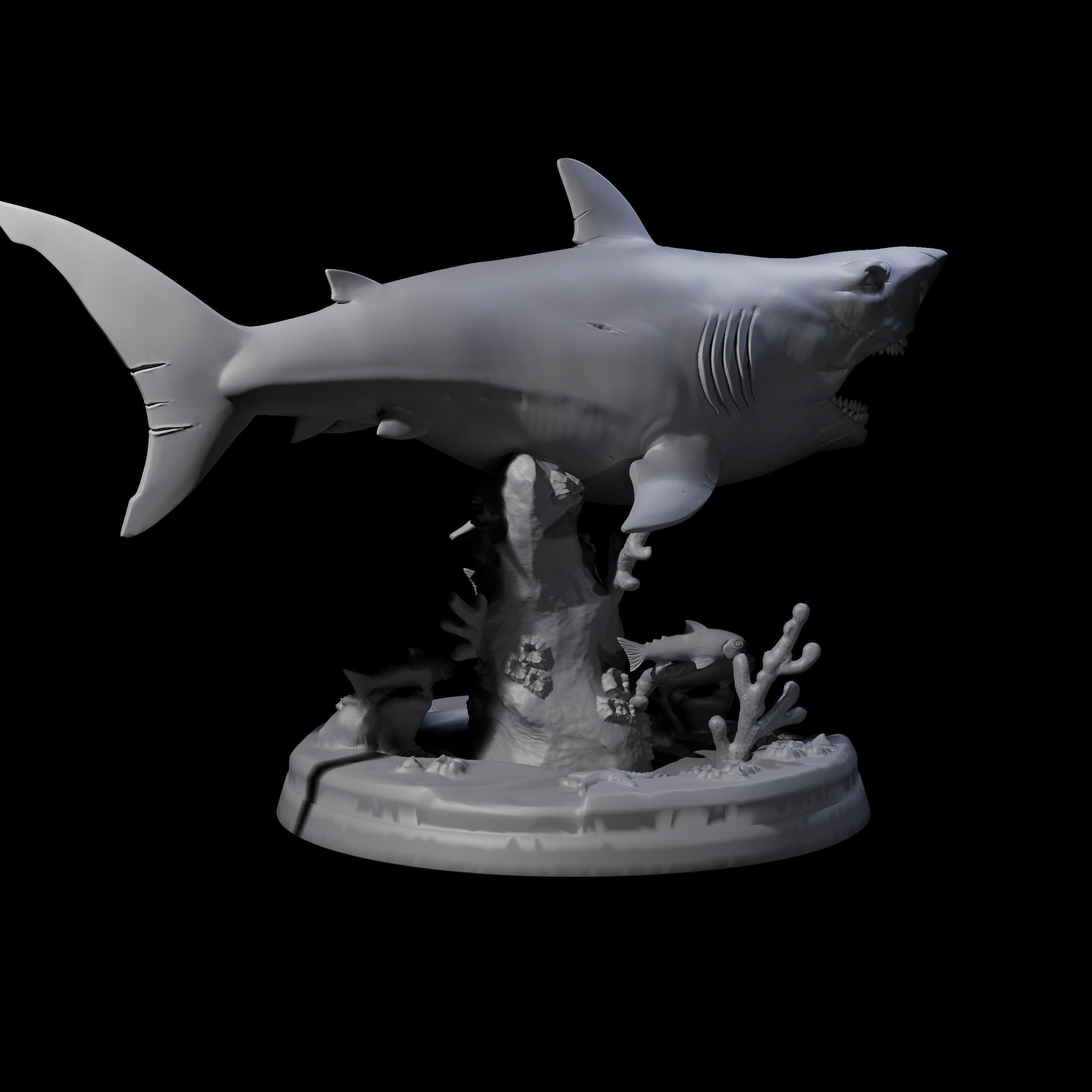 Toothy Giant Shark B Miniature for Dungeons and Dragons, Pathfinder or other TTRPGs