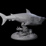 Toothy Giant Shark D Miniature for Dungeons and Dragons, Pathfinder or other TTRPGs