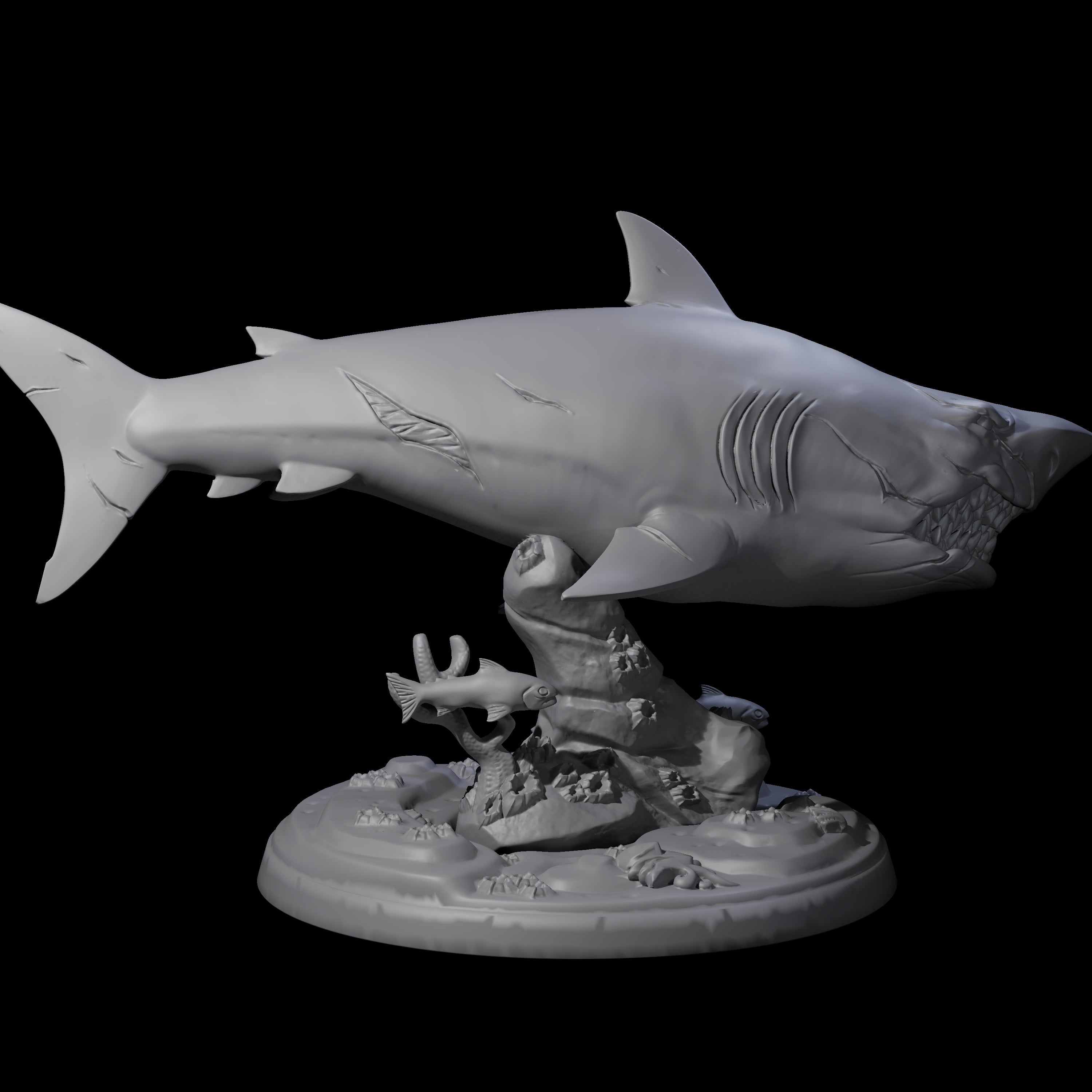 Toothy Giant Shark D Miniature for Dungeons and Dragons, Pathfinder or other TTRPGs