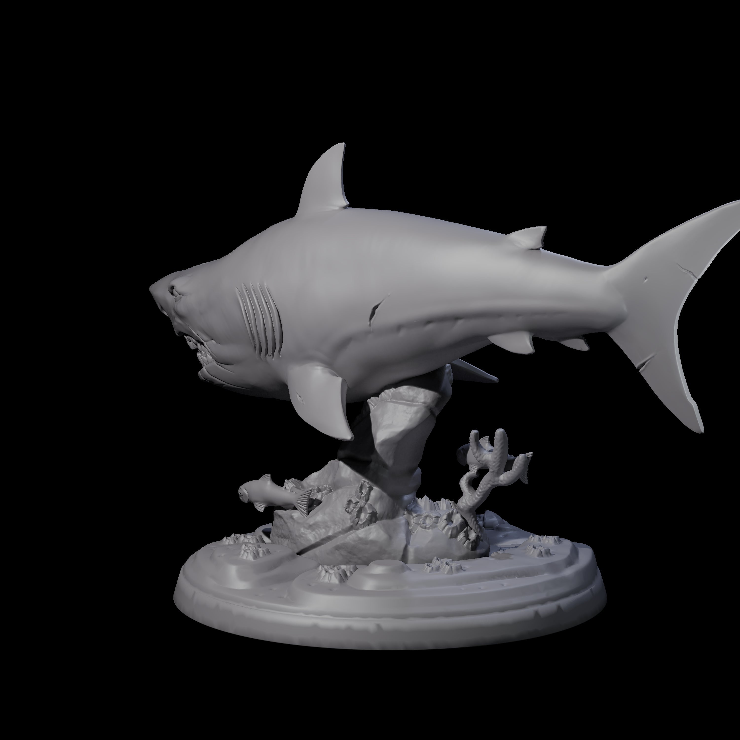 Toothy Giant Shark D Miniature for Dungeons and Dragons, Pathfinder or other TTRPGs