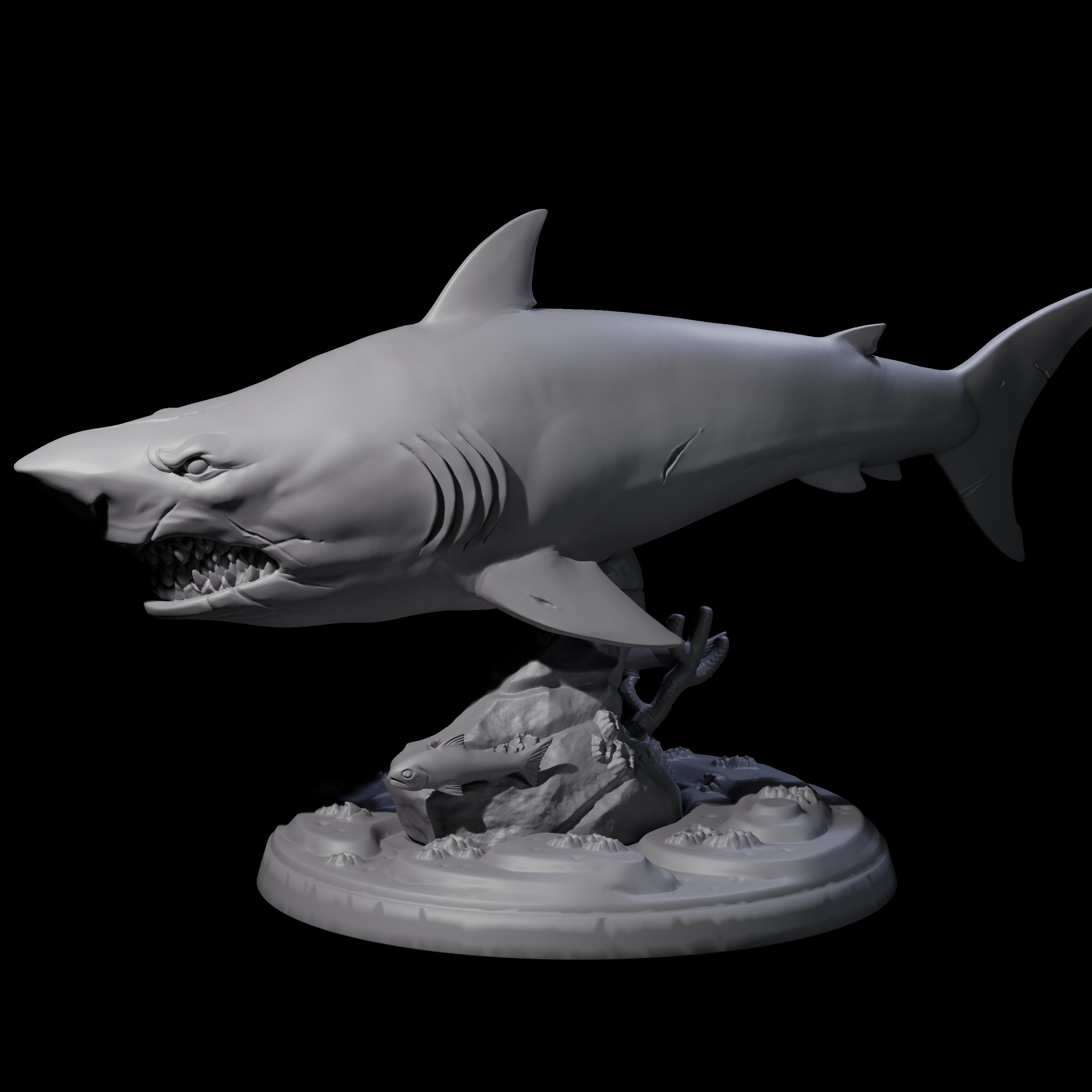 Toothy Giant Shark D Miniature for Dungeons and Dragons, Pathfinder or other TTRPGs