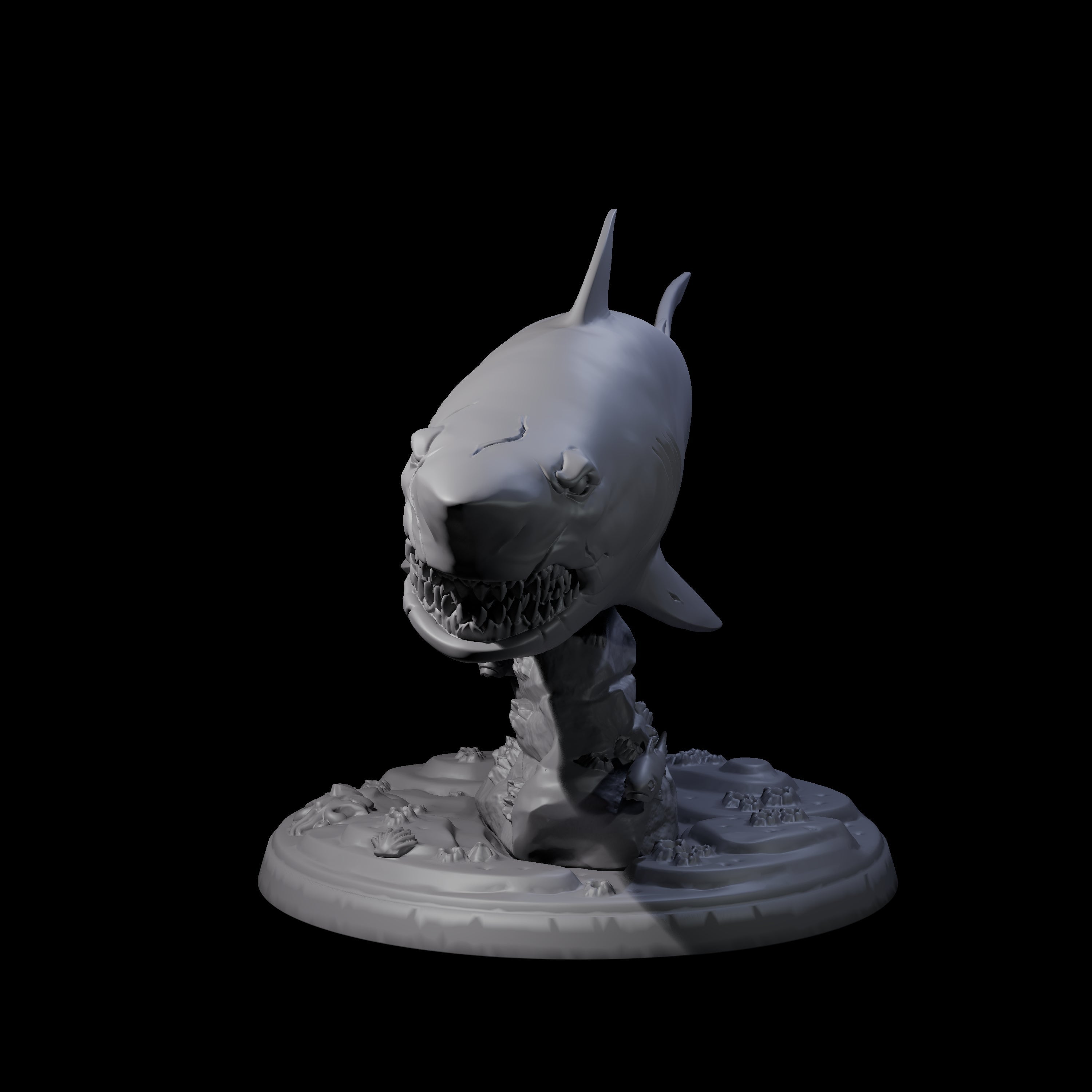 Toothy Giant Shark D Miniature for Dungeons and Dragons, Pathfinder or other TTRPGs