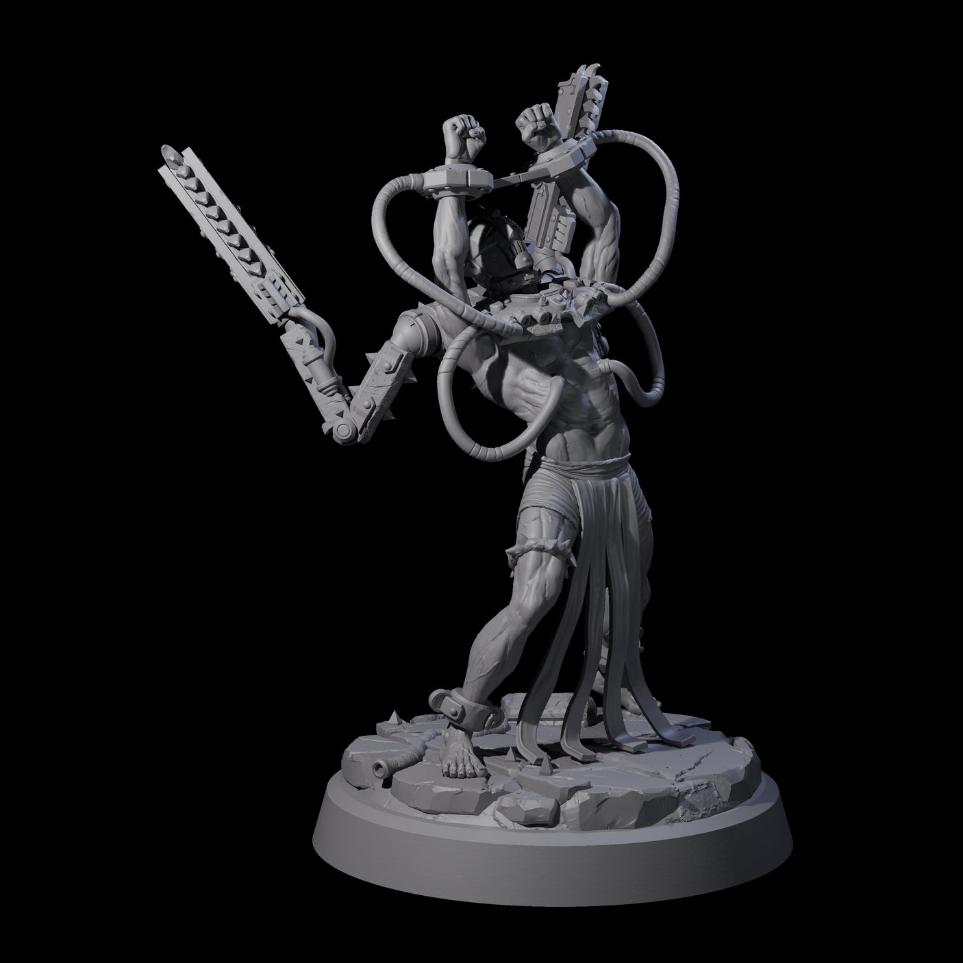 Tormented Cyborg Penitent C Miniature for Dungeons and Dragons, Pathfinder or other TTRPGs