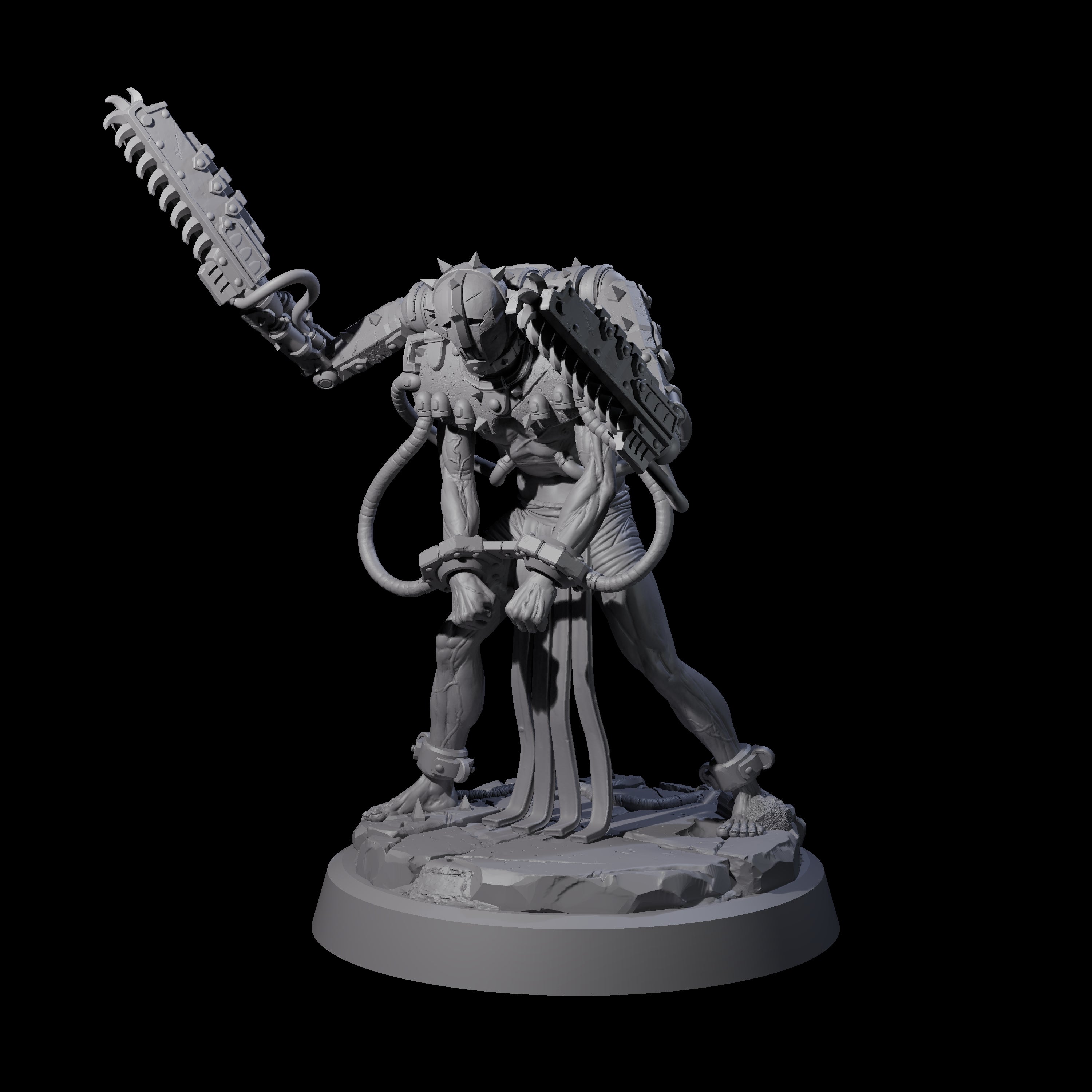 Tormented Cyborg Penitent D Miniature for Dungeons and Dragons, Pathfinder or other TTRPGs