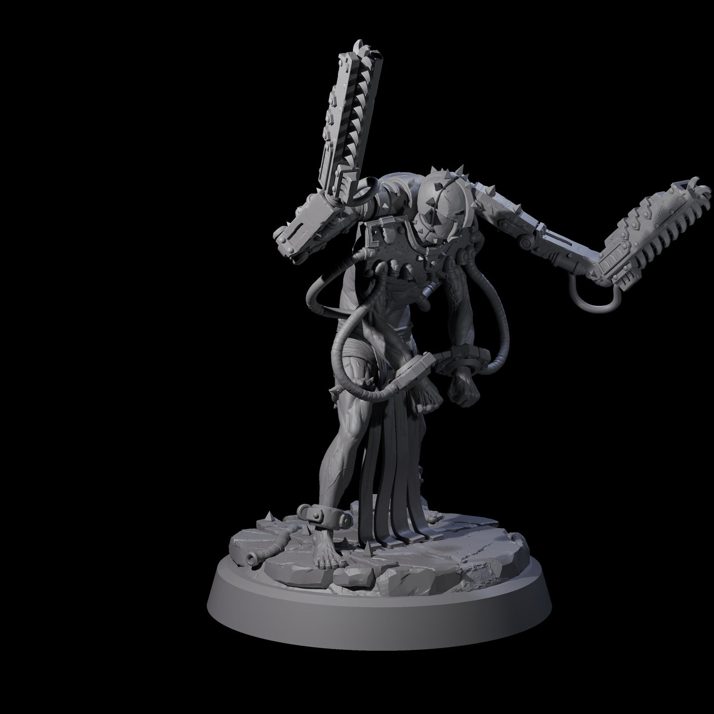 Tormented Cyborg Penitent D Miniature for Dungeons and Dragons, Pathfinder or other TTRPGs