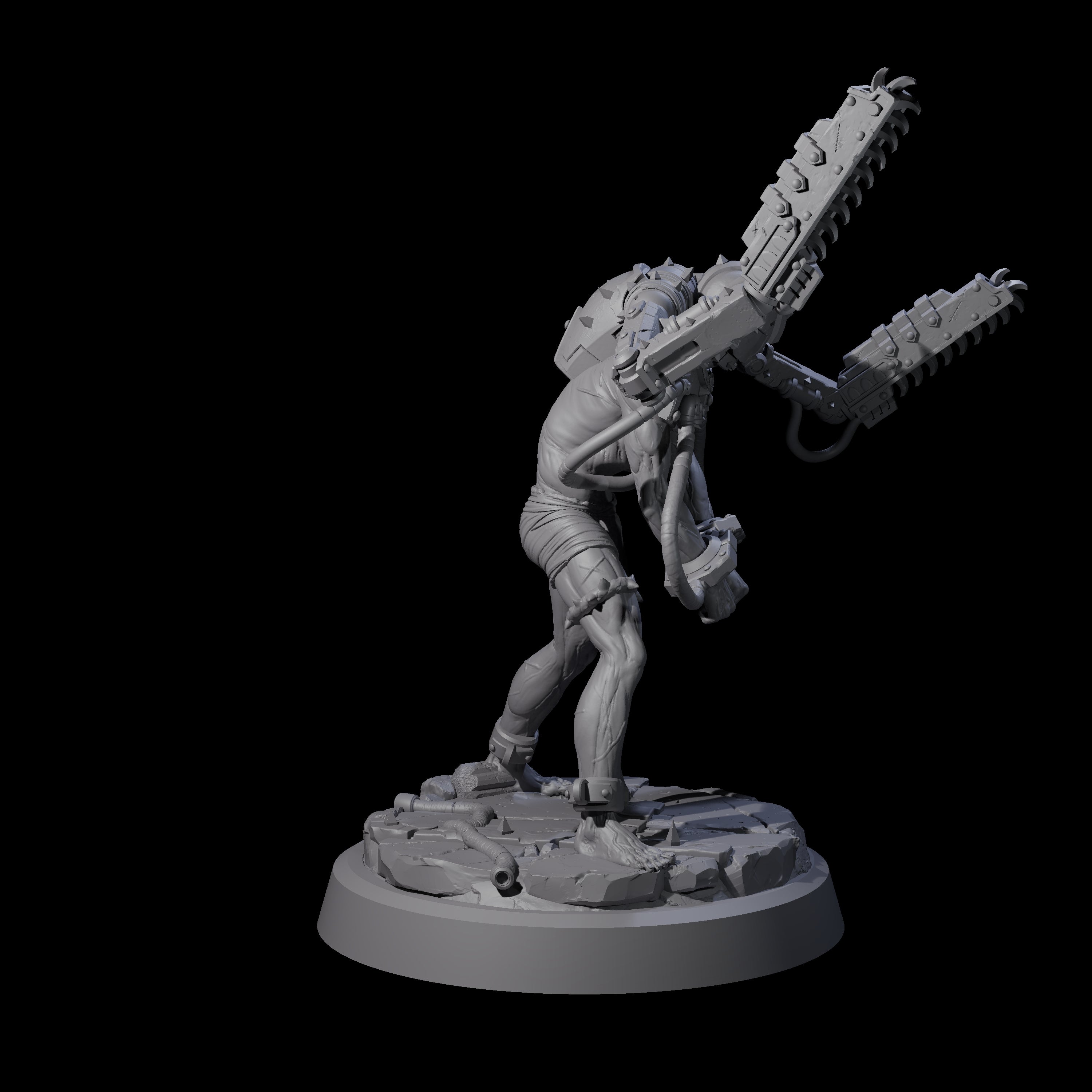 Tormented Cyborg Penitent D Miniature for Dungeons and Dragons, Pathfinder or other TTRPGs