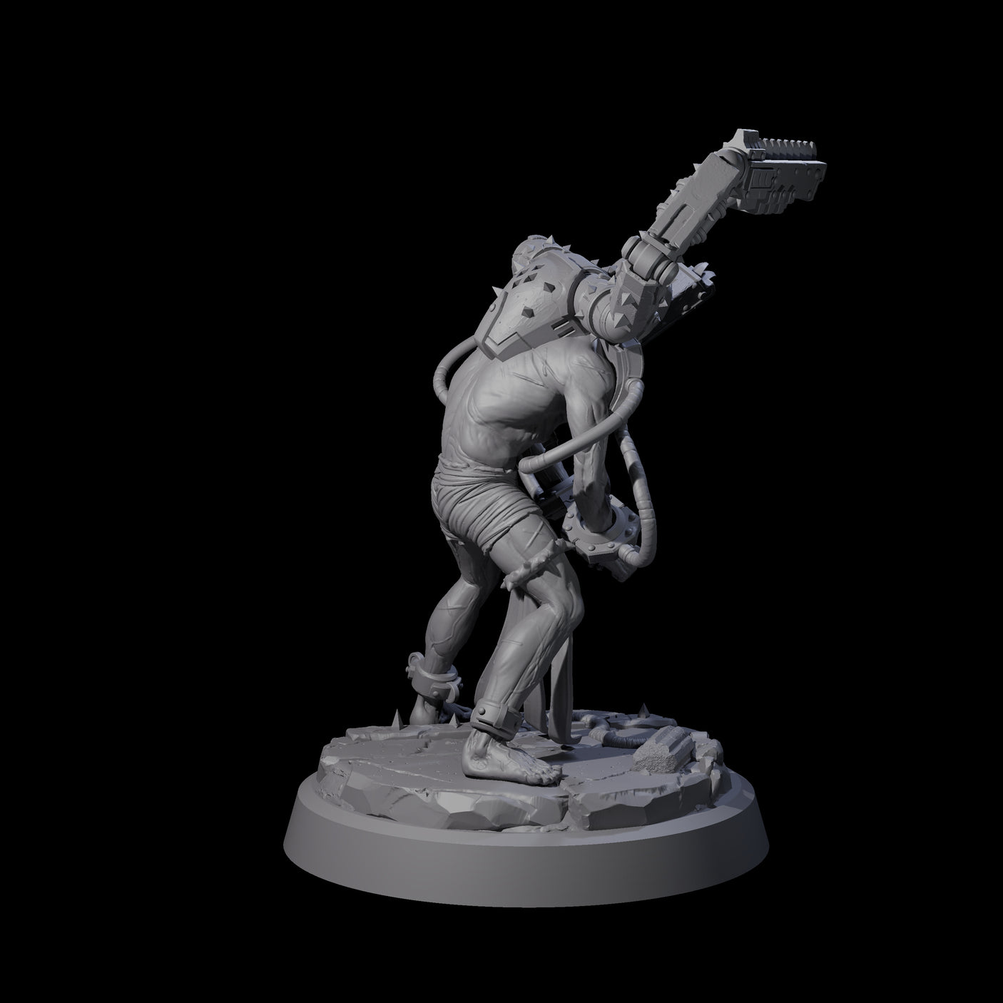 Tormented Cyborg Penitent E Miniature for Dungeons and Dragons, Pathfinder or other TTRPGs