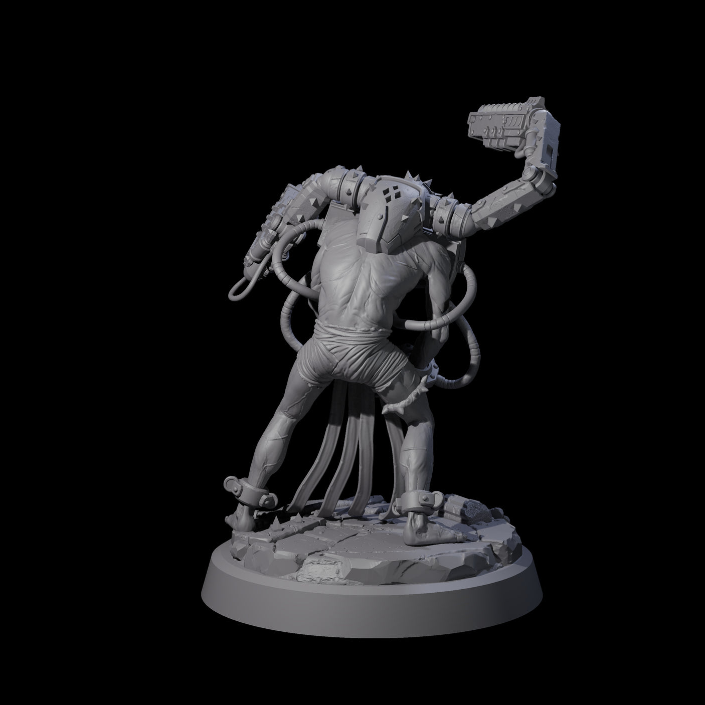 Tormented Cyborg Penitent E Miniature for Dungeons and Dragons, Pathfinder or other TTRPGs