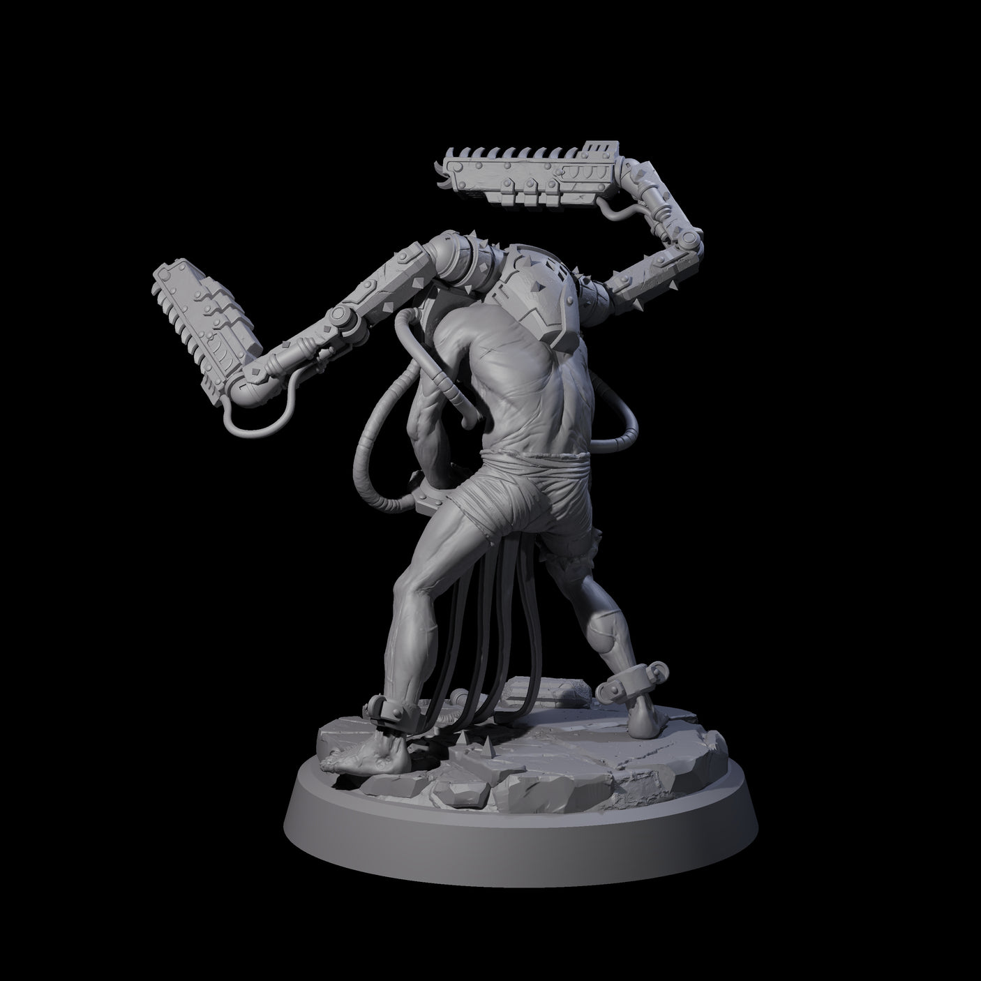 Tormented Cyborg Penitent E Miniature for Dungeons and Dragons, Pathfinder or other TTRPGs