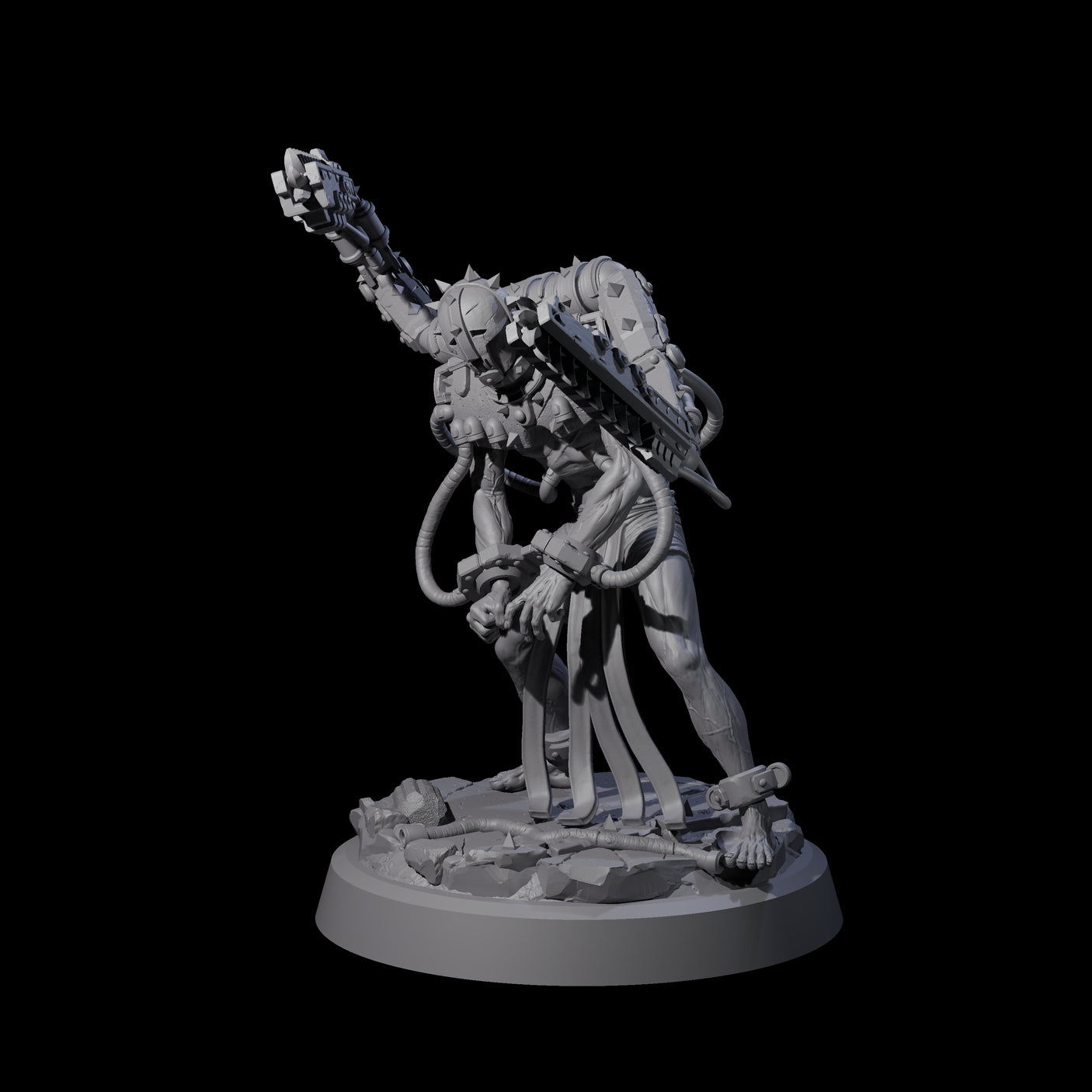 Tormented Cyborg Penitent E Miniature for Dungeons and Dragons, Pathfinder or other TTRPGs