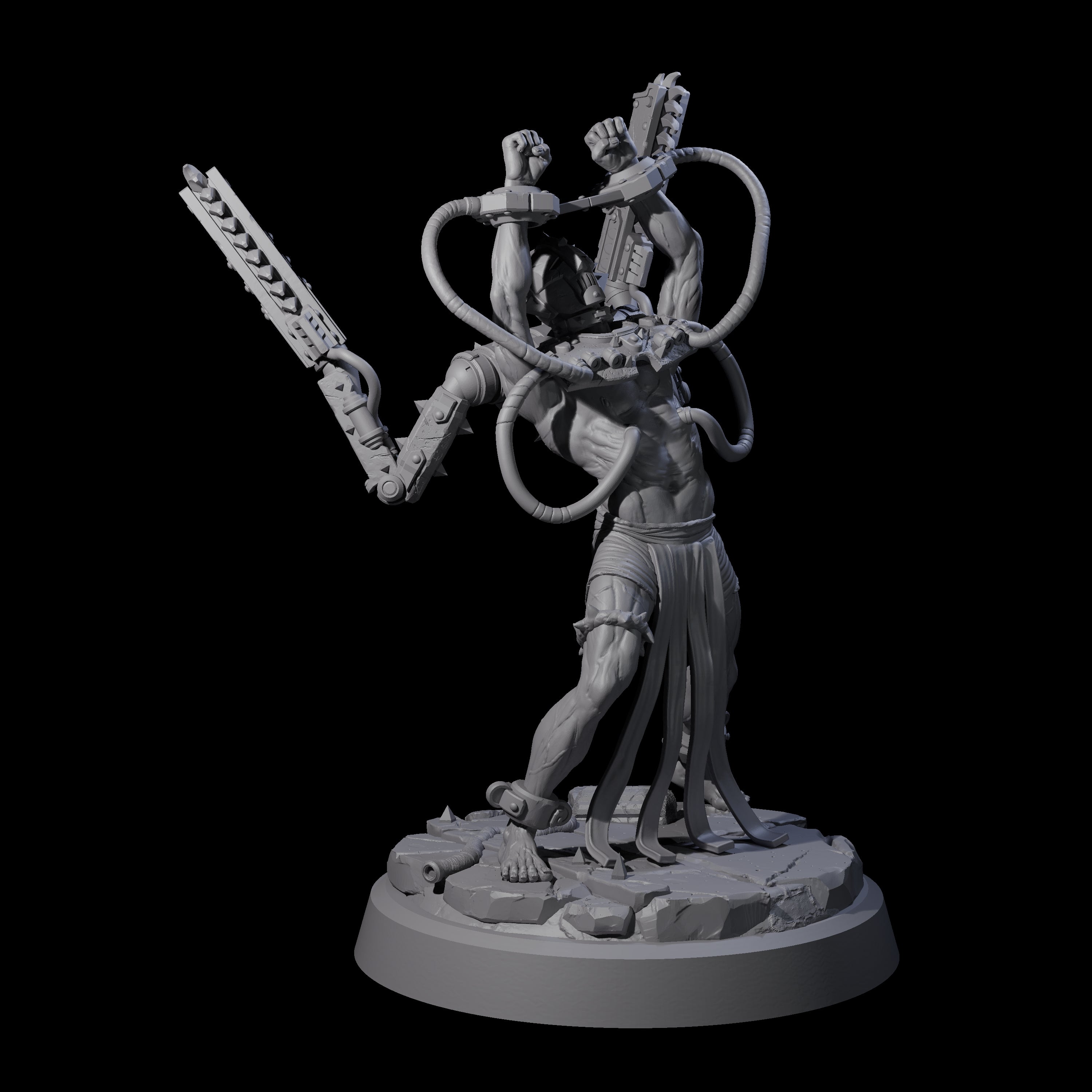 Tormented Cyborg Penitents Miniature for Dungeons and Dragons, Pathfinder or other TTRPGs