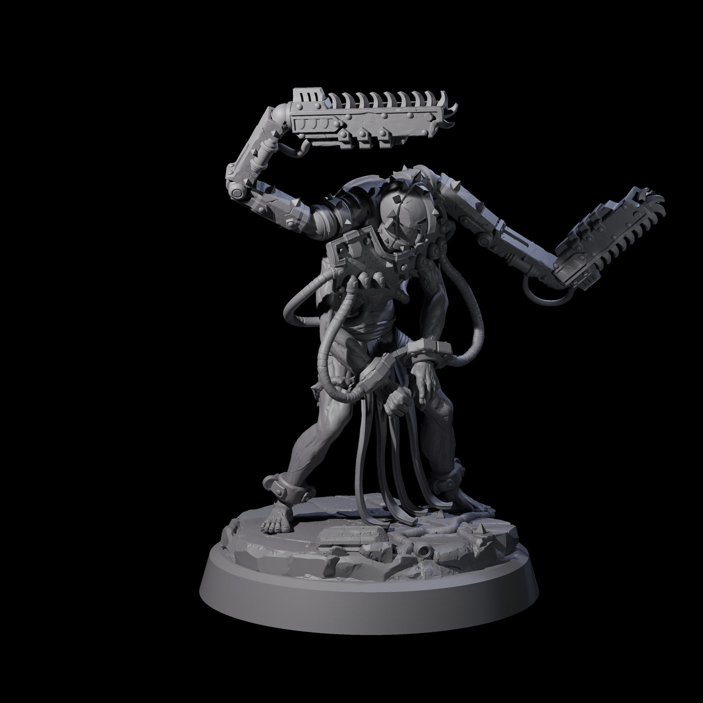 Tormented Cyborg Penitents Miniature for Dungeons and Dragons, Pathfinder or other TTRPGs