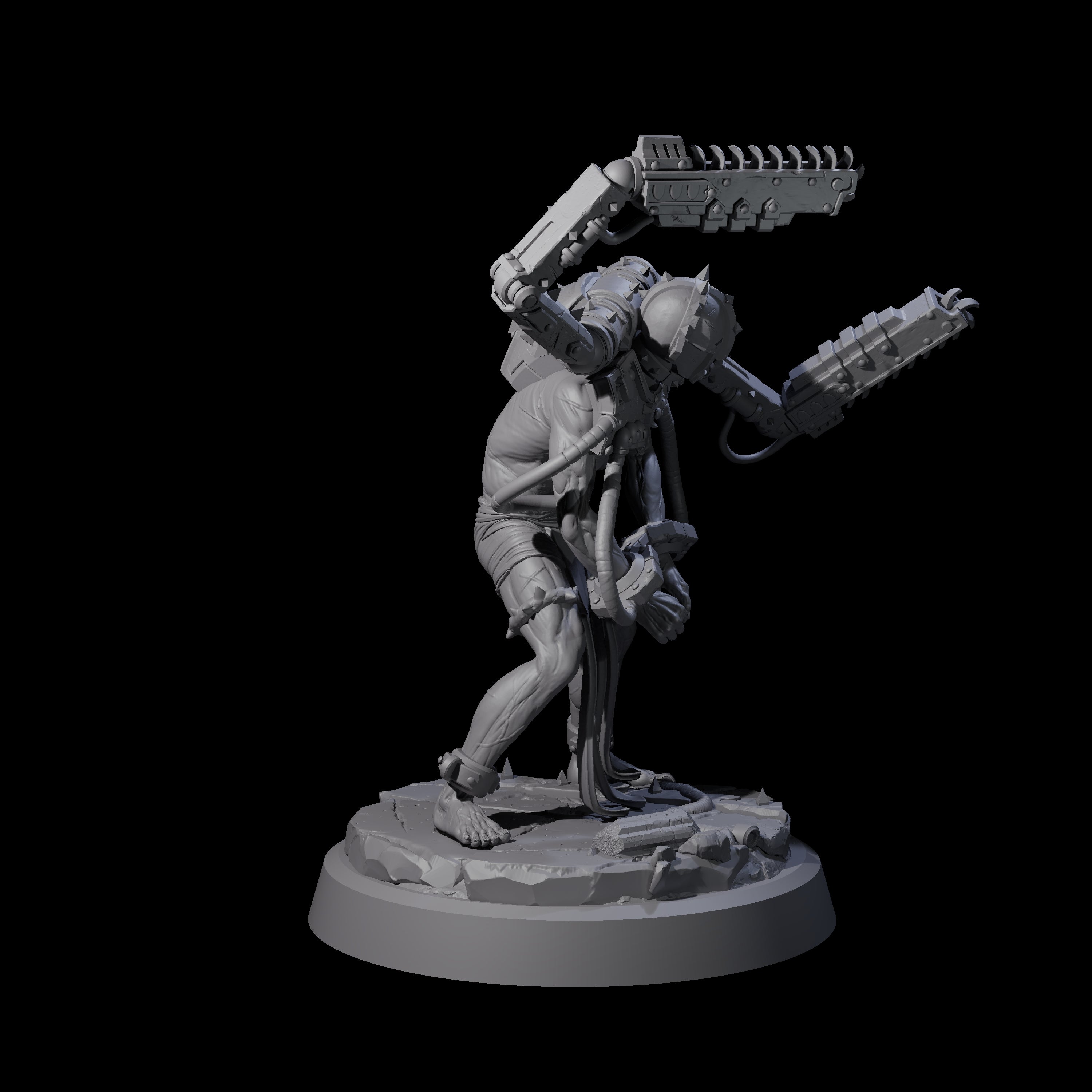 Tormented Cyborg Penitents Miniature for Dungeons and Dragons, Pathfinder or other TTRPGs
