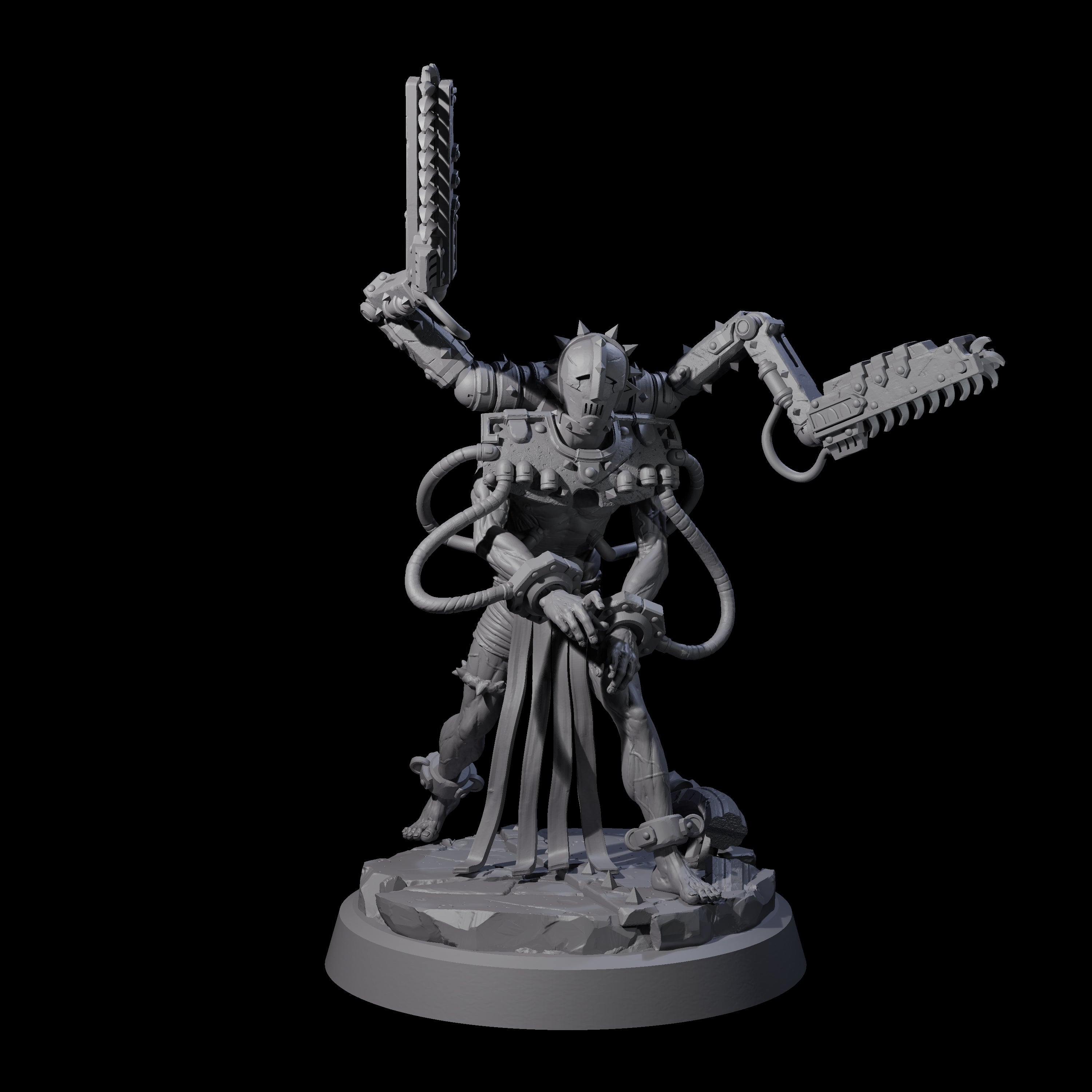 Tormented Cyborg Penitents Miniature for Dungeons and Dragons, Pathfinder or other TTRPGs