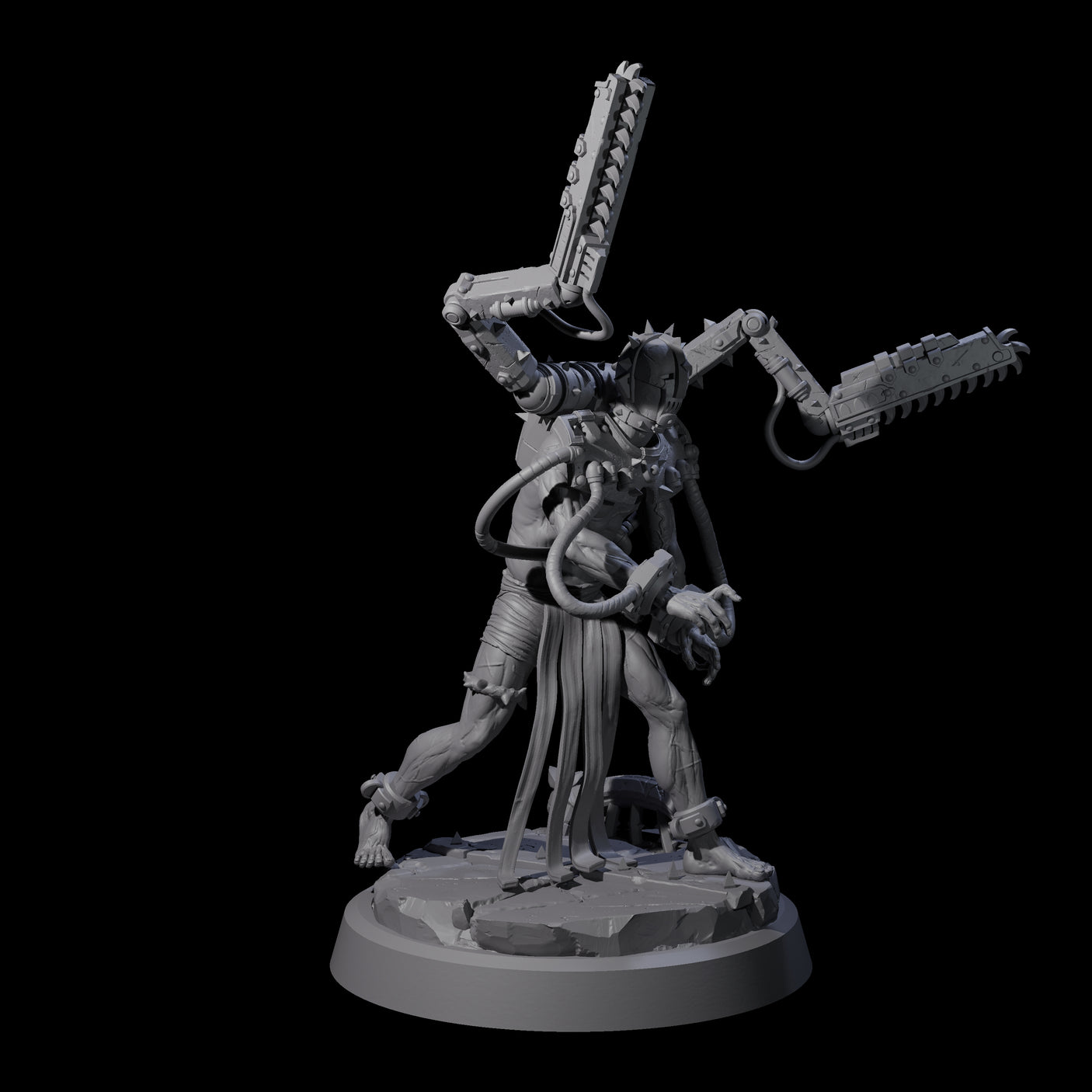 Tormented Cyborg Penitents Miniature for Dungeons and Dragons, Pathfinder or other TTRPGs