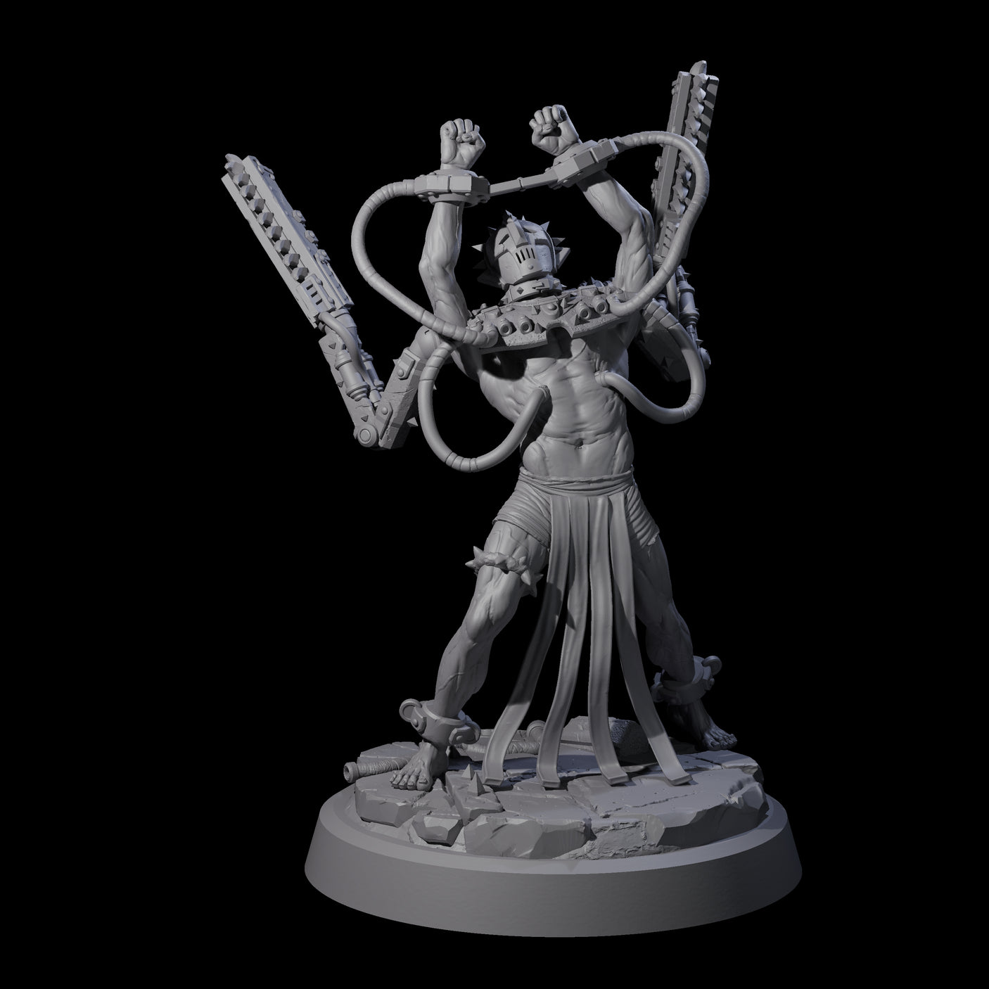 Tormented Cyborg Penitents Miniature for Dungeons and Dragons, Pathfinder or other TTRPGs