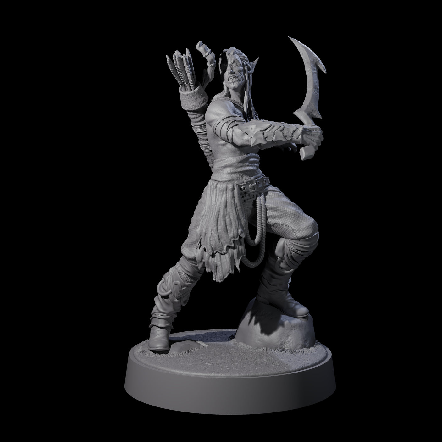 Tormented Eyeless Drow A Miniature for Dungeons and Dragons, Pathfinder or other TTRPGs