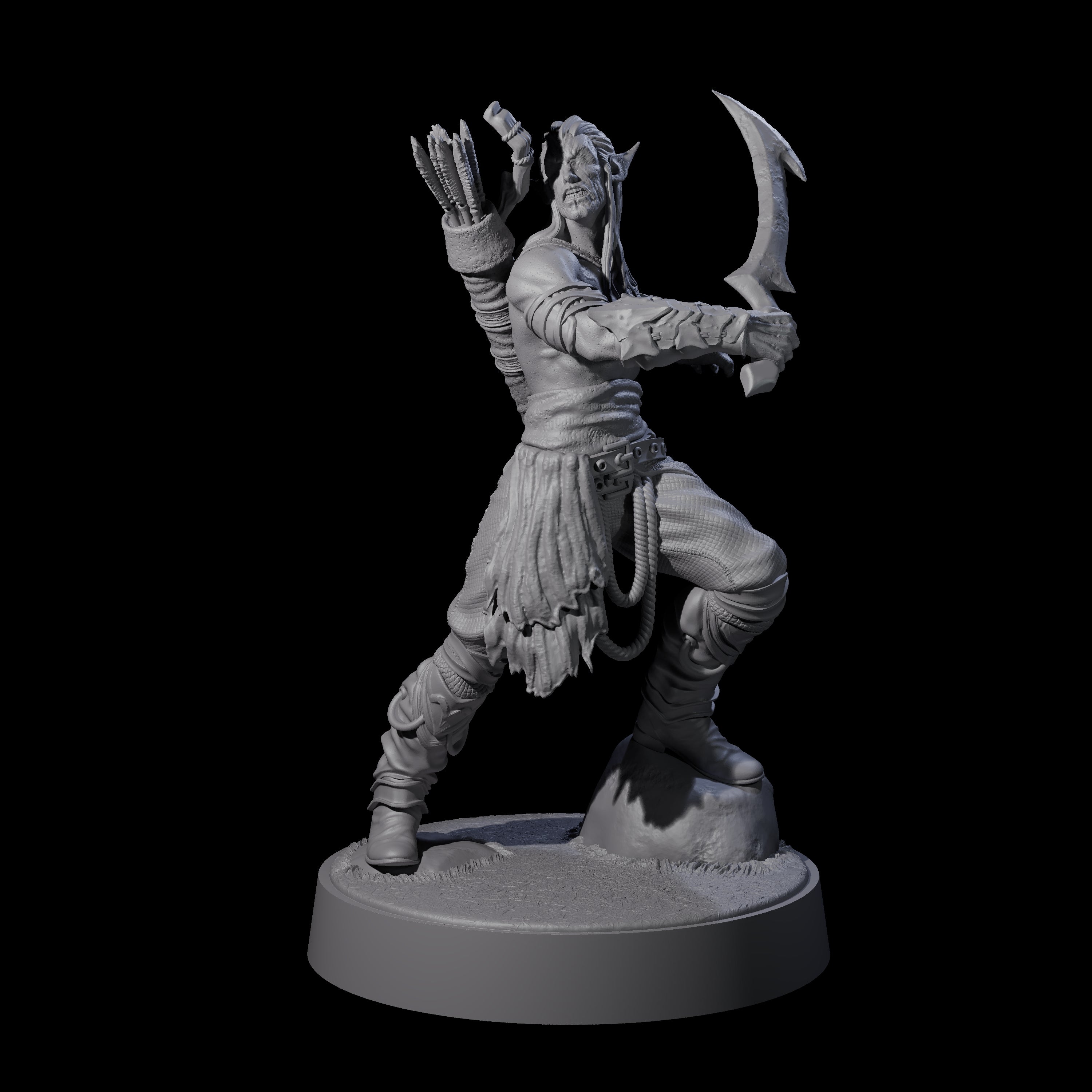 Tormented Eyeless Drow A Miniature for Dungeons and Dragons, Pathfinder or other TTRPGs