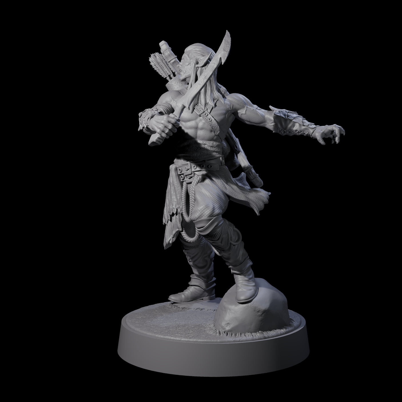 Tormented Eyeless Drow A Miniature for Dungeons and Dragons, Pathfinder or other TTRPGs