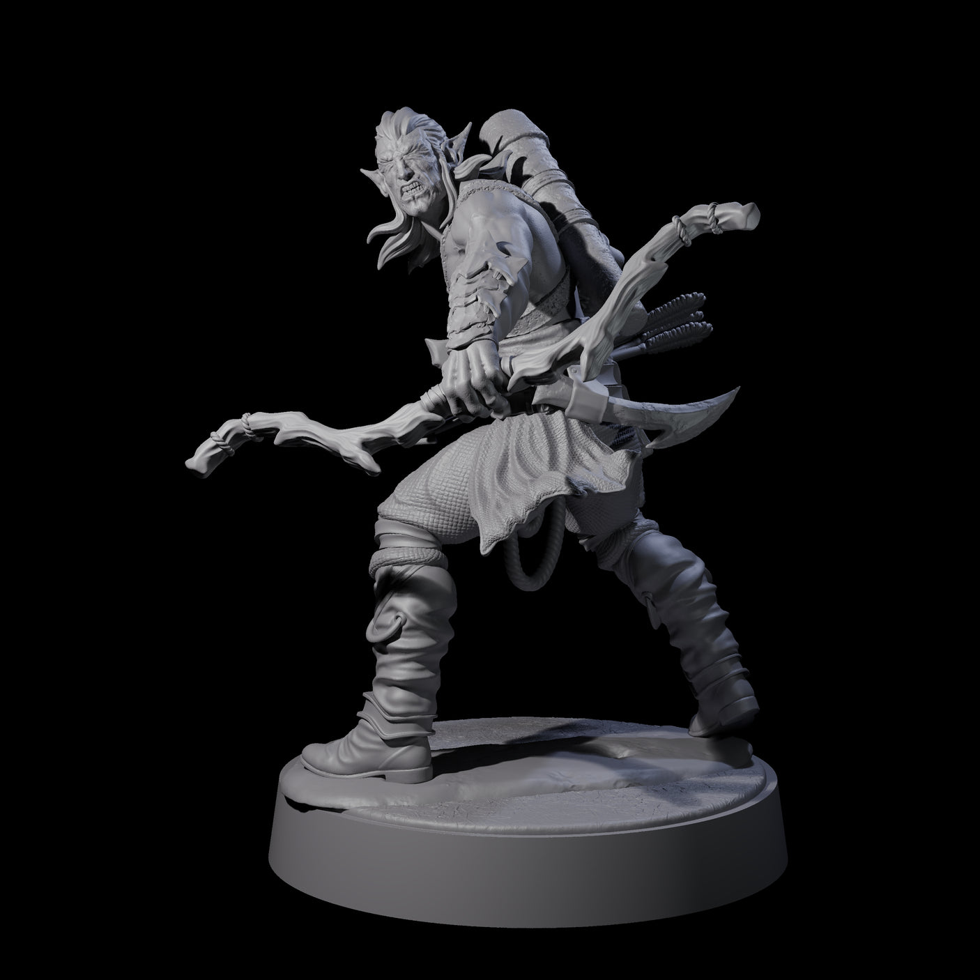 Tormented Eyeless Drow B Miniature for Dungeons and Dragons, Pathfinder or other TTRPGs