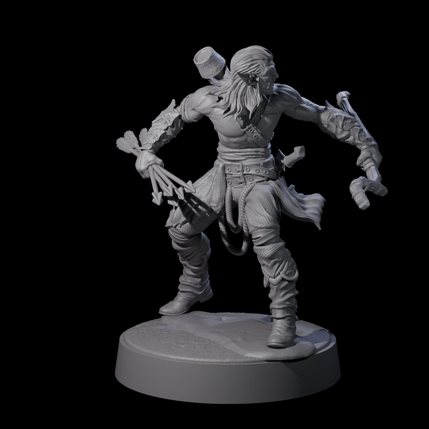 Tormented Eyeless Drow B Miniature for Dungeons and Dragons, Pathfinder or other TTRPGs