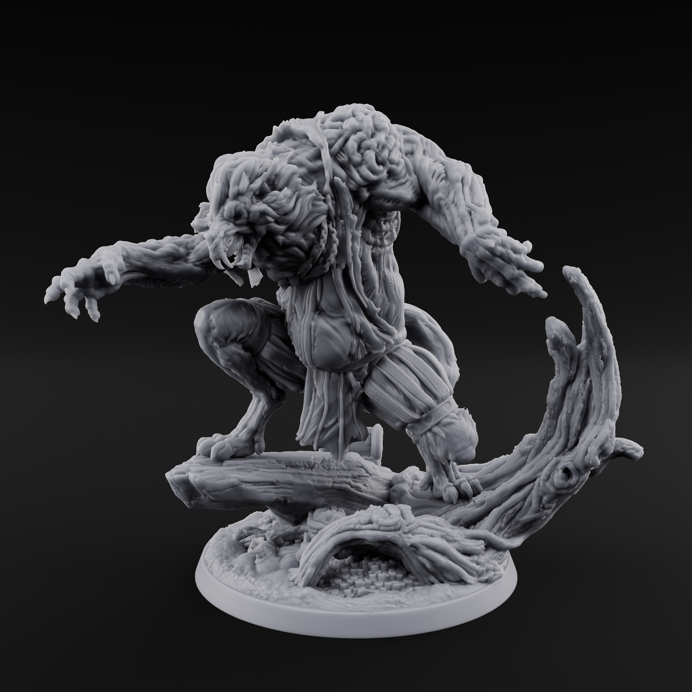 Tormented Werewolf Brute Miniature for Dungeons and Dragons, Pathfinder or other TTRPGs